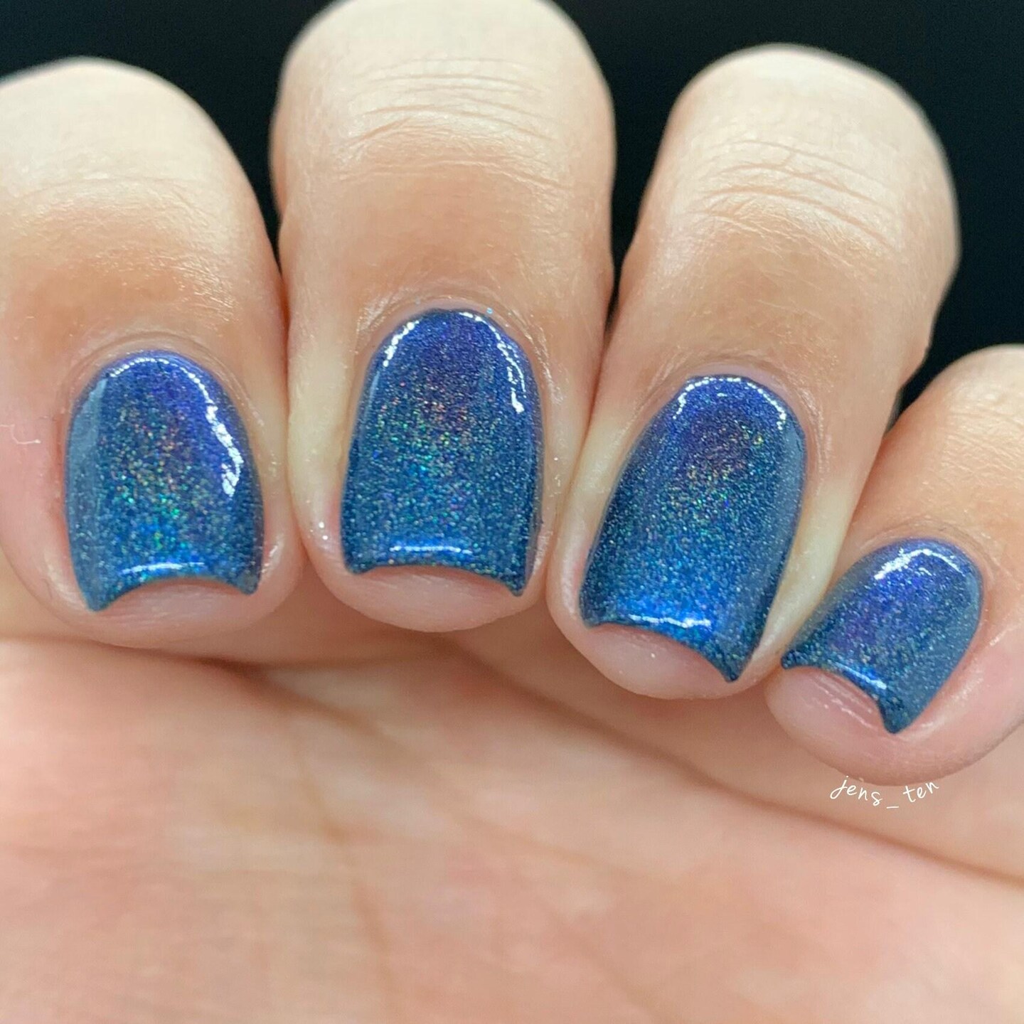 Old Soul - custom handcrafted blue holographic nail polish product 4