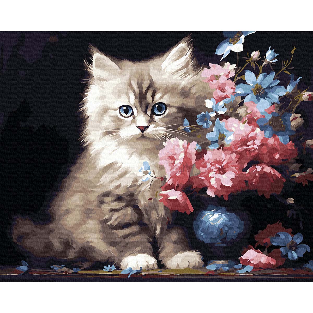 Adbrain Fluffy Kitten Paint by Number Kit