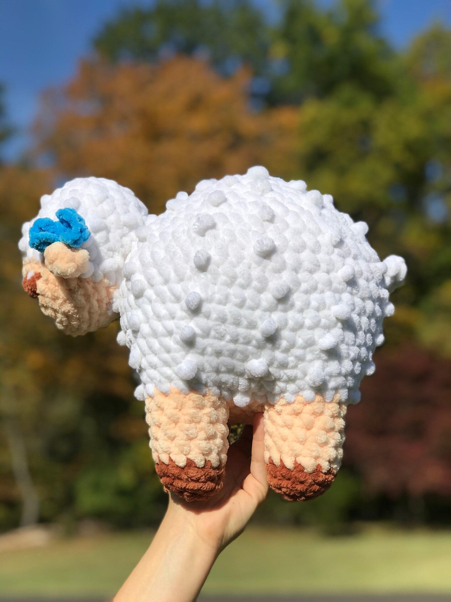 新品　Pamie sheepコート　Mサイズ JUMBO crochet sheep plushie, fluffy sheep plush, fuzzy sheep doll