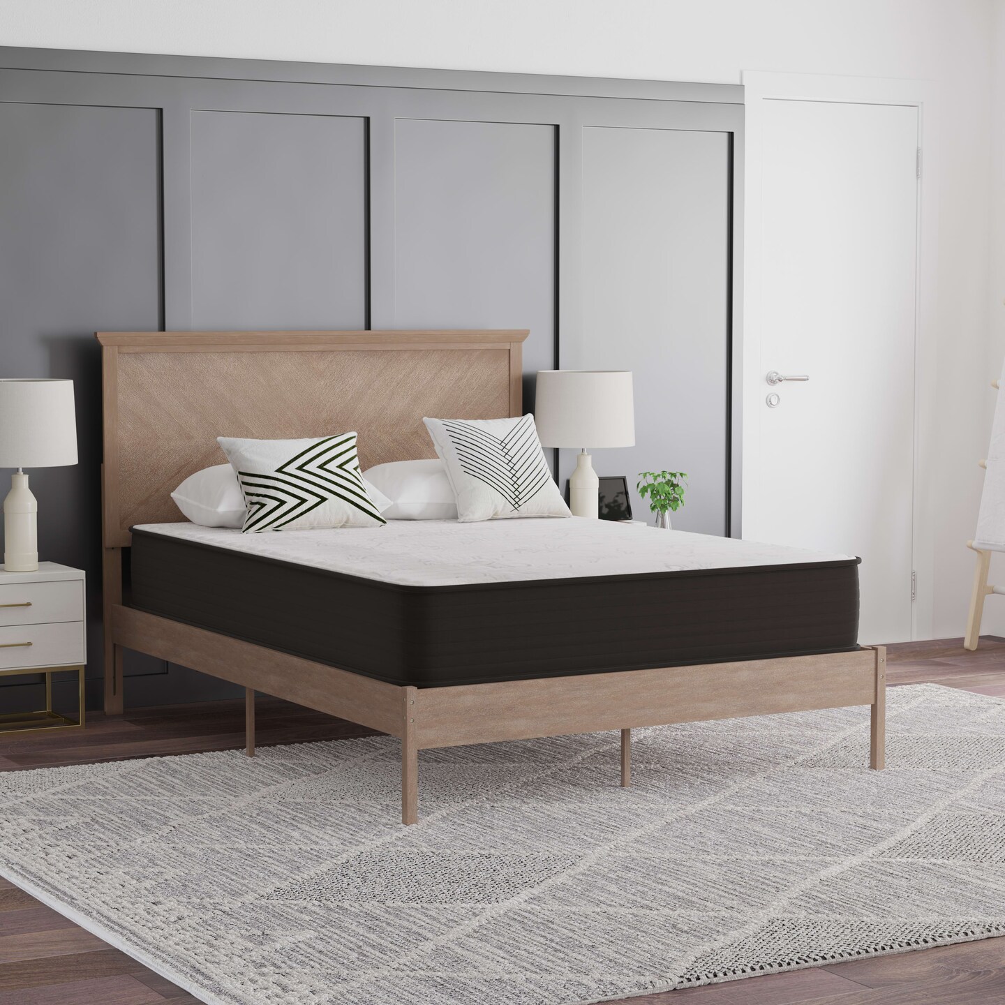 Emma and Oliver Drift 10 Inch Hybrid Mattress, High Density Foam and Pocket Spring Mattress in a Box, CertiPur-US Certified Foam