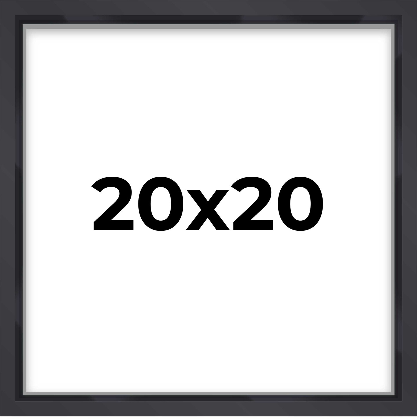 Square Shadow Box 3/4&#x22; Depth Black Picture Frame - UV Acrylic, Backing, Hanging Hardware