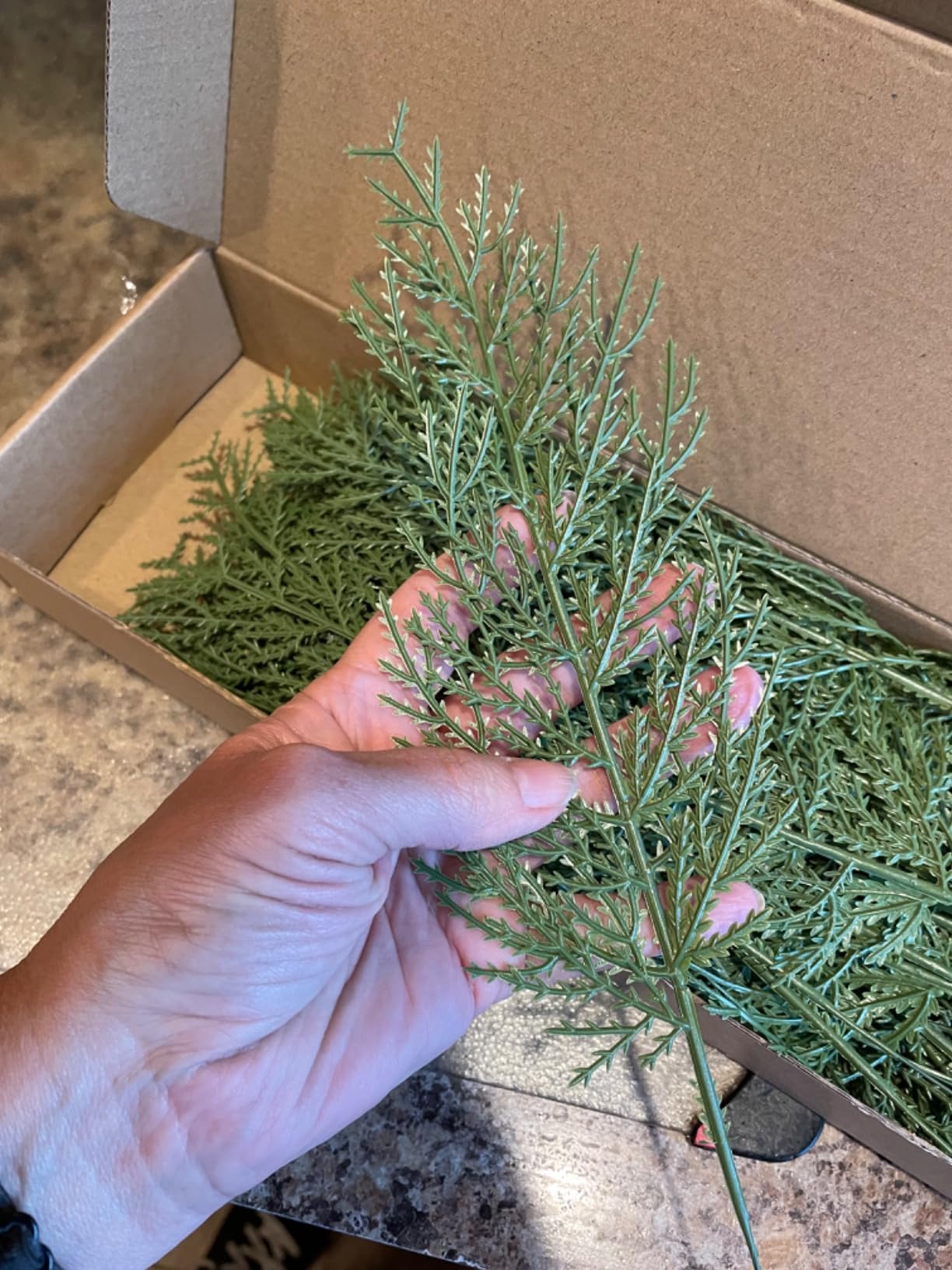25pcs Artificial Pine Branches - Faux Cedar Stems for DIY Christmas Wreaths, Garland, and Home Decorations