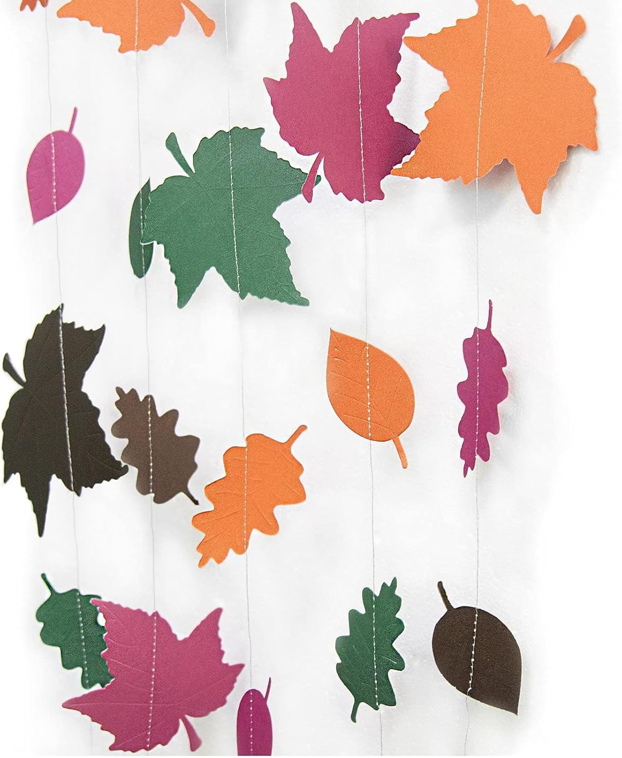 Fall Leaf Garland Backdrop Leaves Thanksgiving Autumn Weddings Fall Multi Color Birthday and Harvest Festival Hanging Decor Office Party Supplies