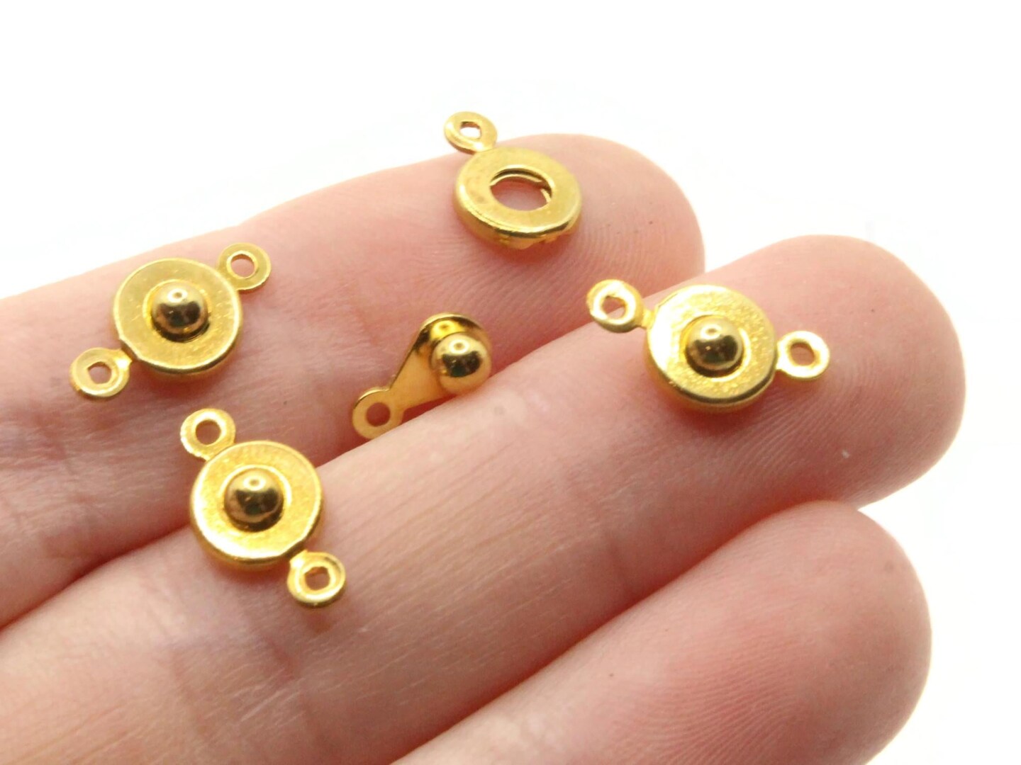 4 7mm Snap Clasps Golden Metal Clasps
