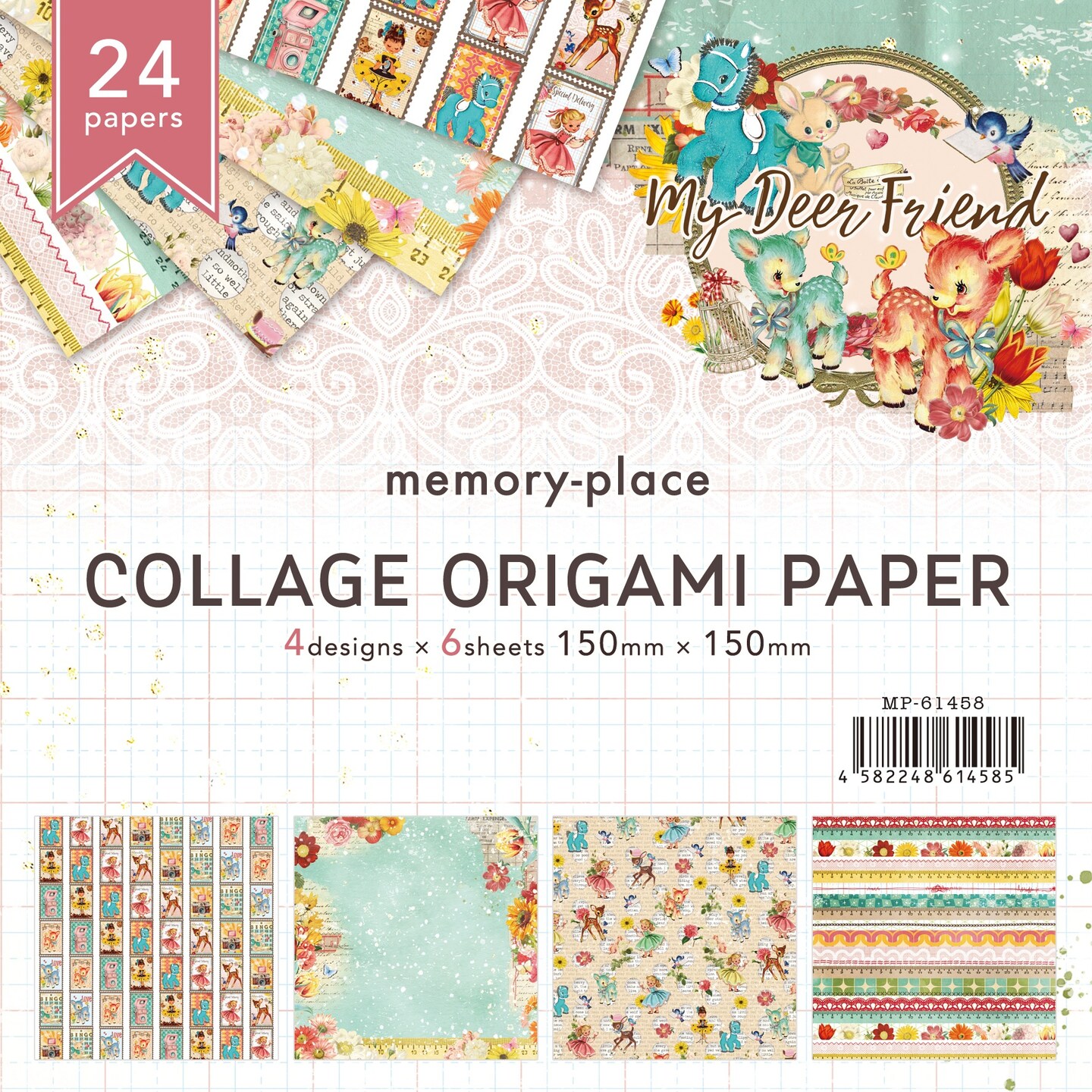 Memory Place Collage Origami Papers 5.9&#x22;X5.9&#x22; 24/Pkg-My Deer Friend
