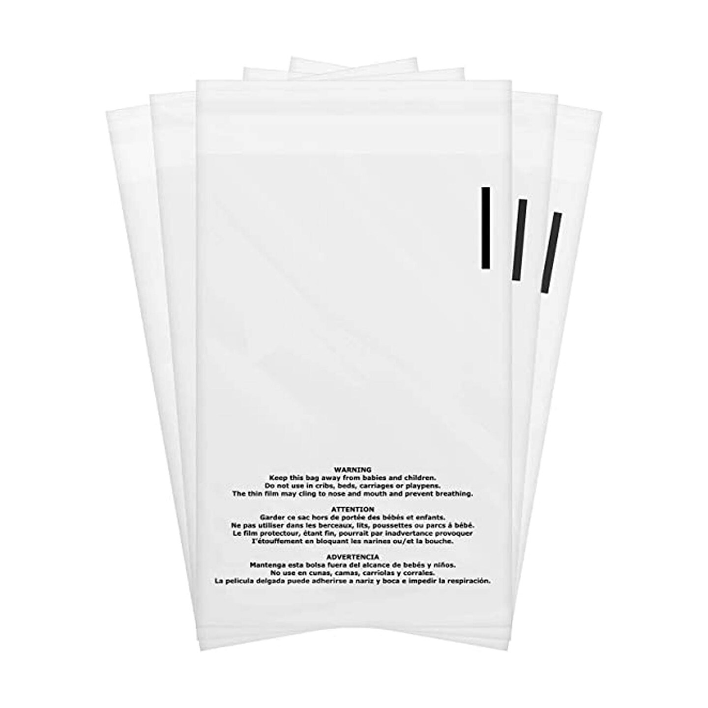 500 Count Resealable Cello Bags with Suffocation Warning Clear Poly Self-Seal Packaging for Gifts & Clothing, 10" x 13"