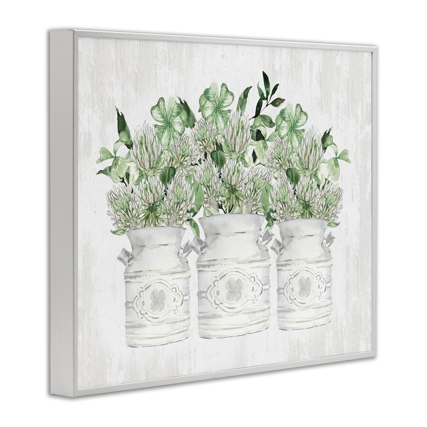 Stupell Industries Rustic Shamrock Bouquets Black Framed Giclee Art