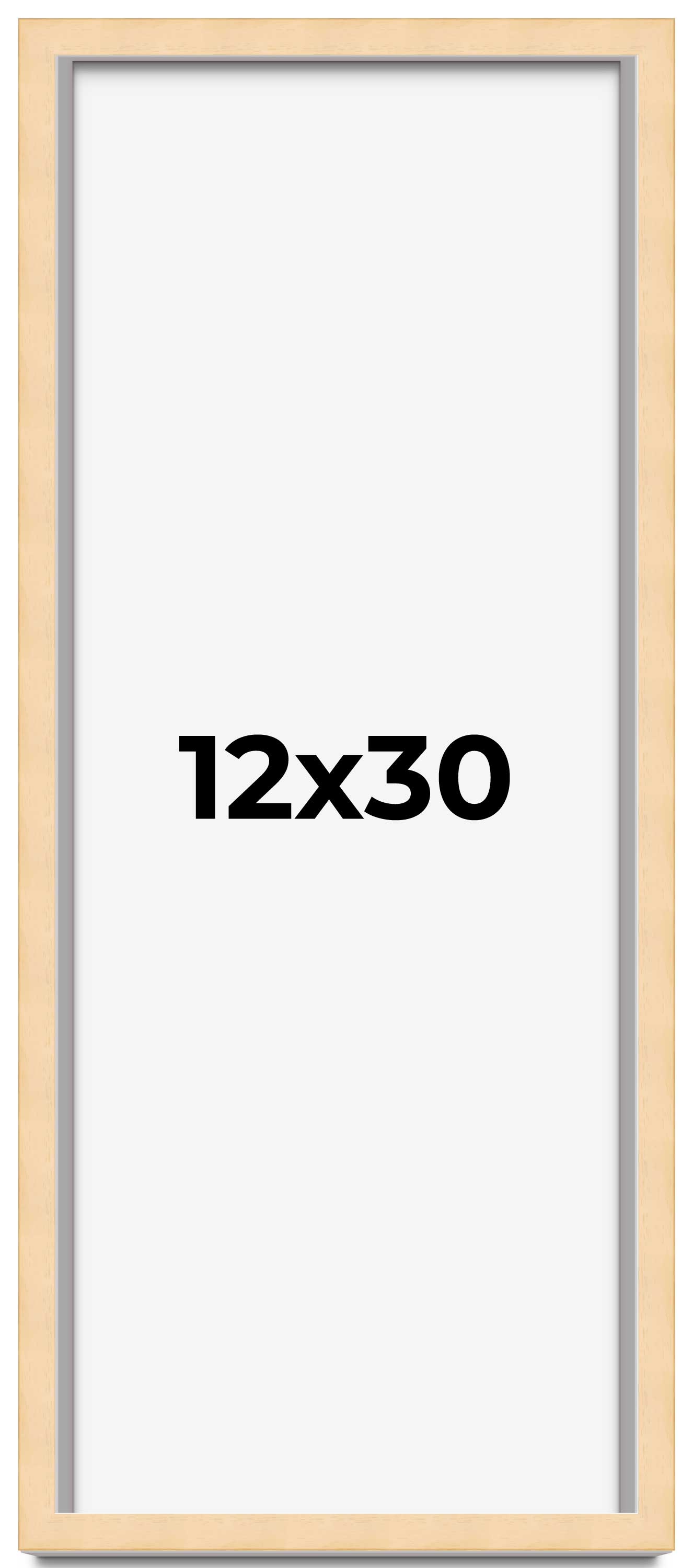 12x30 Solid Wood Picture Frame with UV-Resistant Acrylic &#x26; Acid-Free Backing, Available in 6 Finishes: Matte Black, Matte White, Metallic Bronze, Silver, Natural Wood Grain &#x26; Mahogany