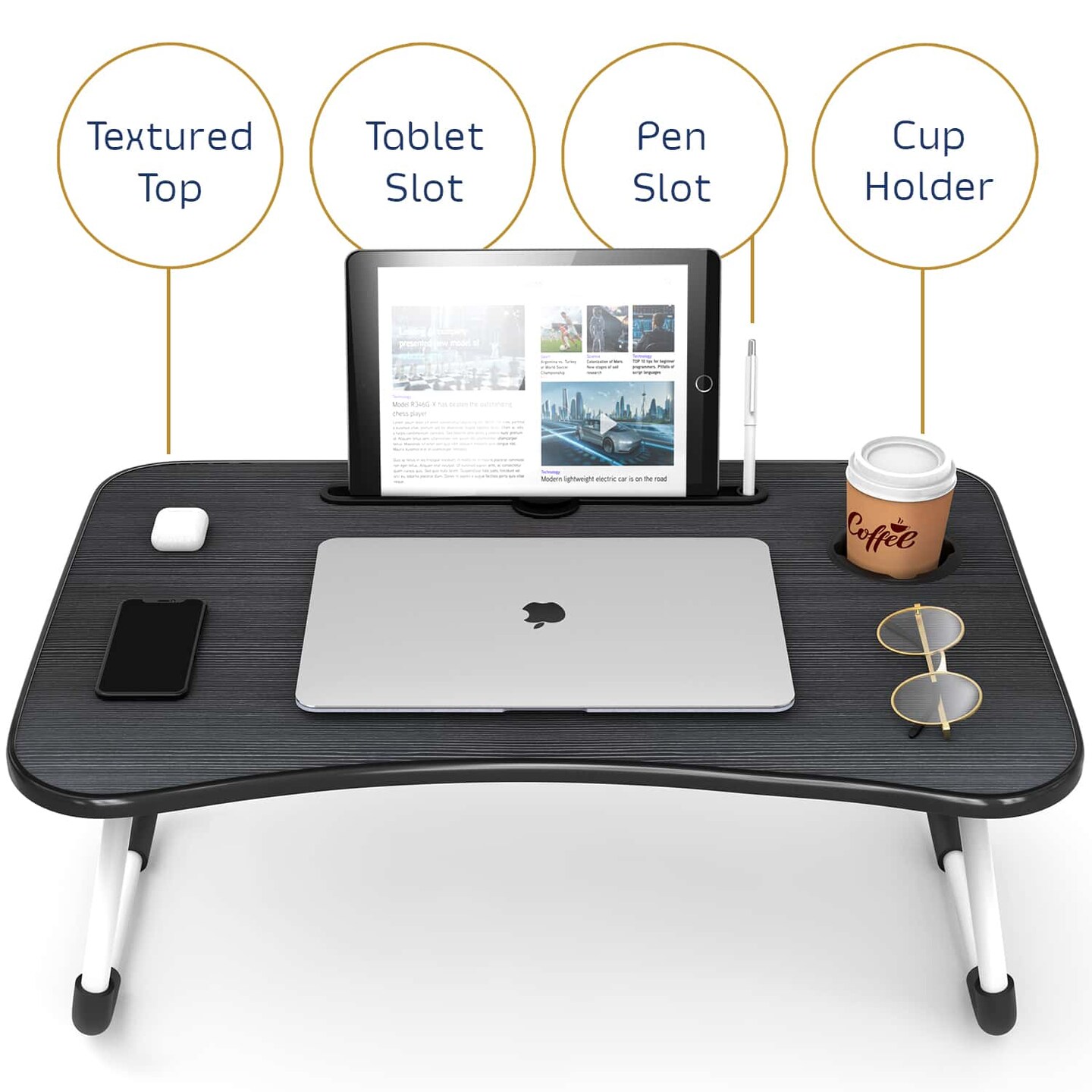 Nestl Lap Desk with USB ports and Drawer