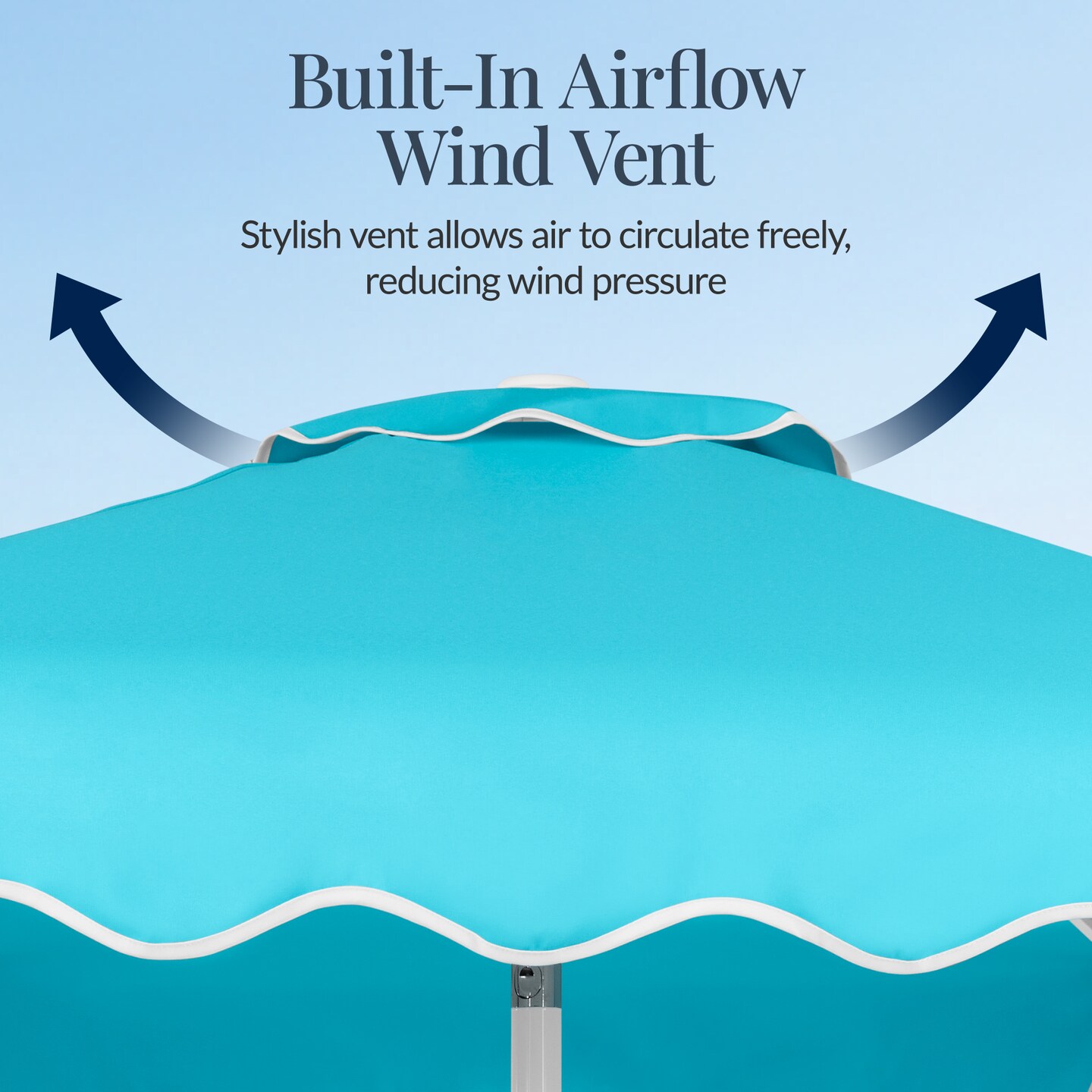 Best Choice Products 7.5ft Patio Market Umbrella with Wavy Trim, Fade-Resistant, Crank & Tilt, Wind Vent