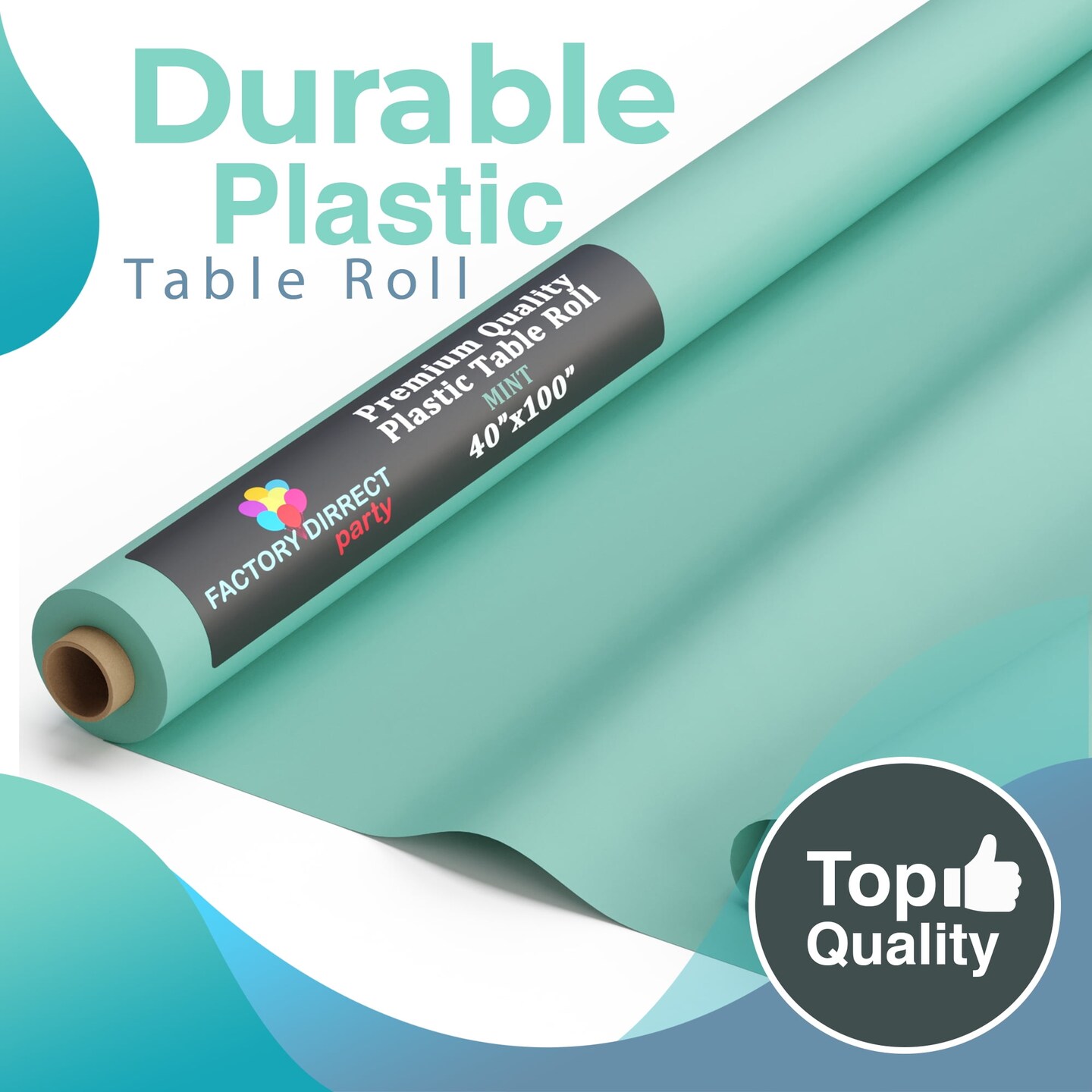 Exquisite Plastic Table Cover Roll – 40" x 100' Disposable Tablecloth Roll – Premium Thick 0.5 MIL Plastic Banquet Roll – Party Table Cover Roll for Events & Catering