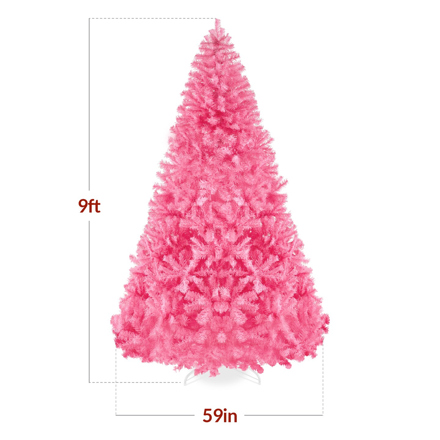Best Choice Products Artificial Pink Christmas Full Tree Festive Holiday Decoration w/ Stand