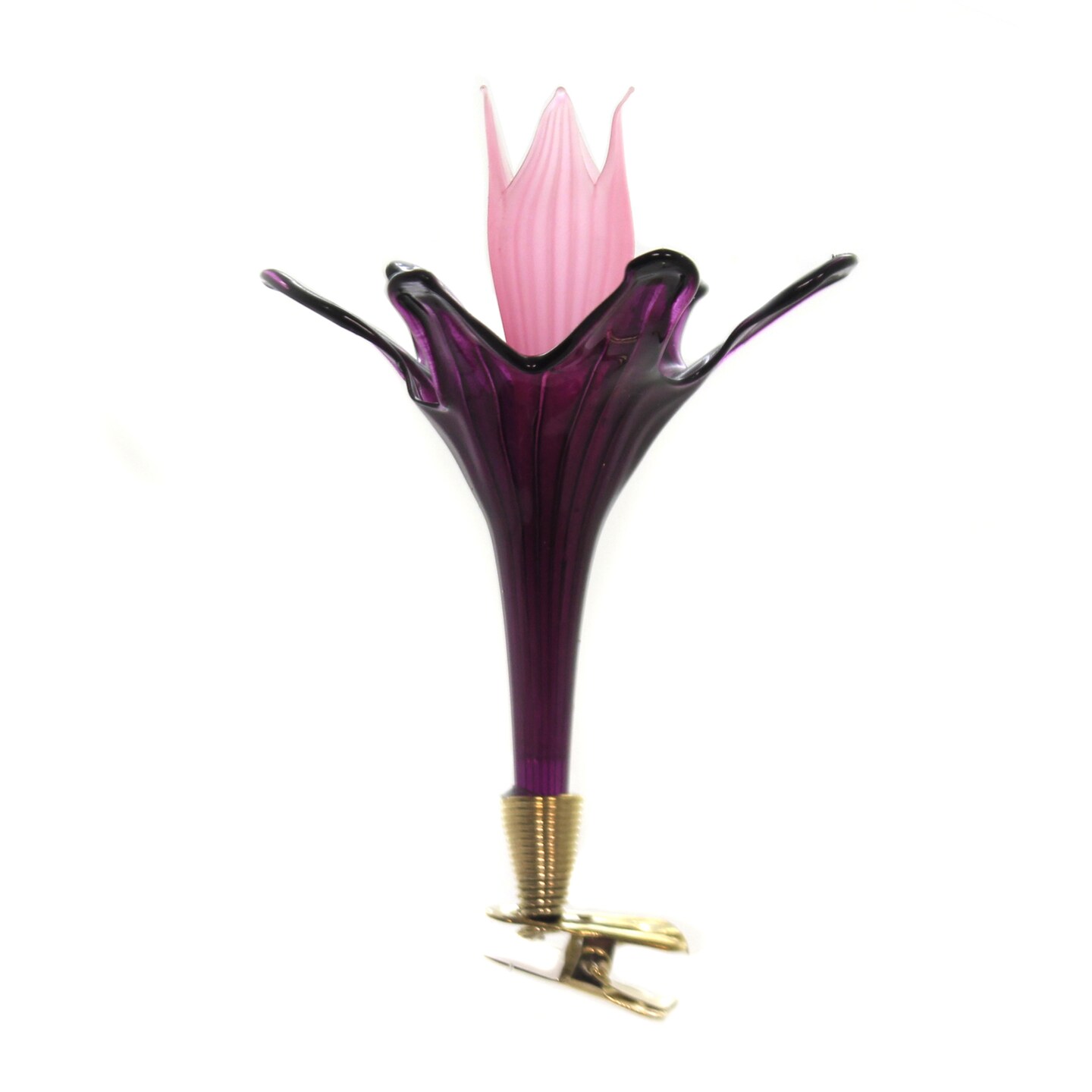 Golden Bell Collection 4.5 Inch Flower Merlot Clip-On Christmas Tree Ornament , Christmas Decor Ornament Bloom