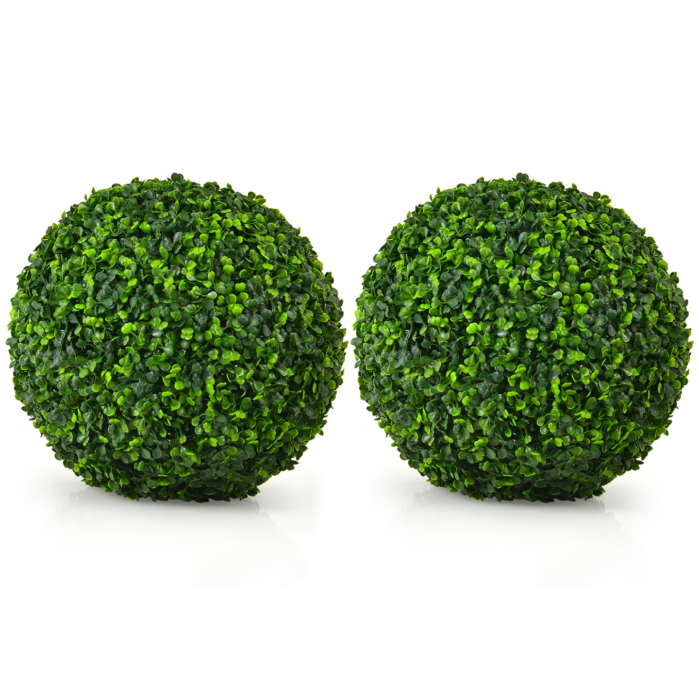 Costway 2 PCS 15.7&#x27;&#x27; Artificial Boxwood Topiary Balls UV Protected Indoor Outdoor