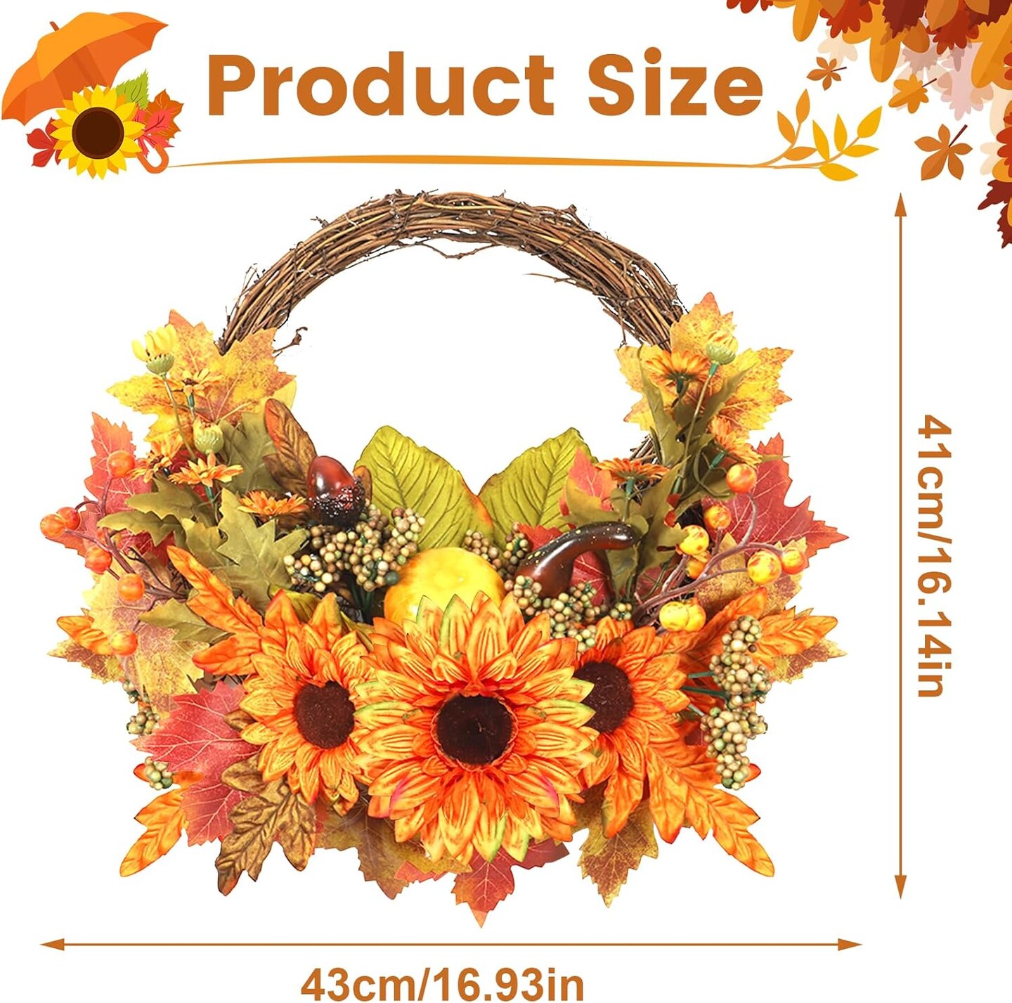 Small Fall Wreaths - 12 inch