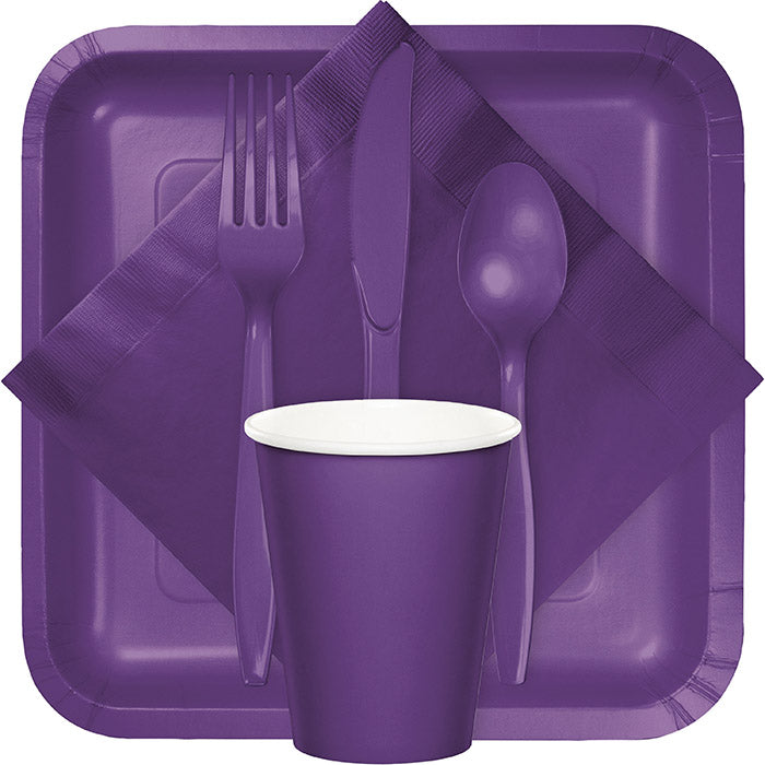 288 pc Bulk Amethyst Purple Plastic Knives
