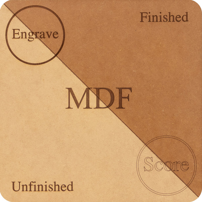 3mm or 6mm MDF (Medium Density Fibreboard), 12x12, 12x19, 16x24, Unfinished | for Laser Engraving, CNC, Wood Burning, Router, Scroll Saw.