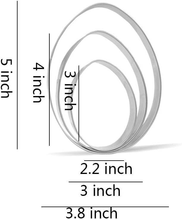 8 Piece Large Easter Cookie Cutter Set - Bunny, Rabbit, Easter Egg, Chick, Flower, Carrot - Stainless Steel