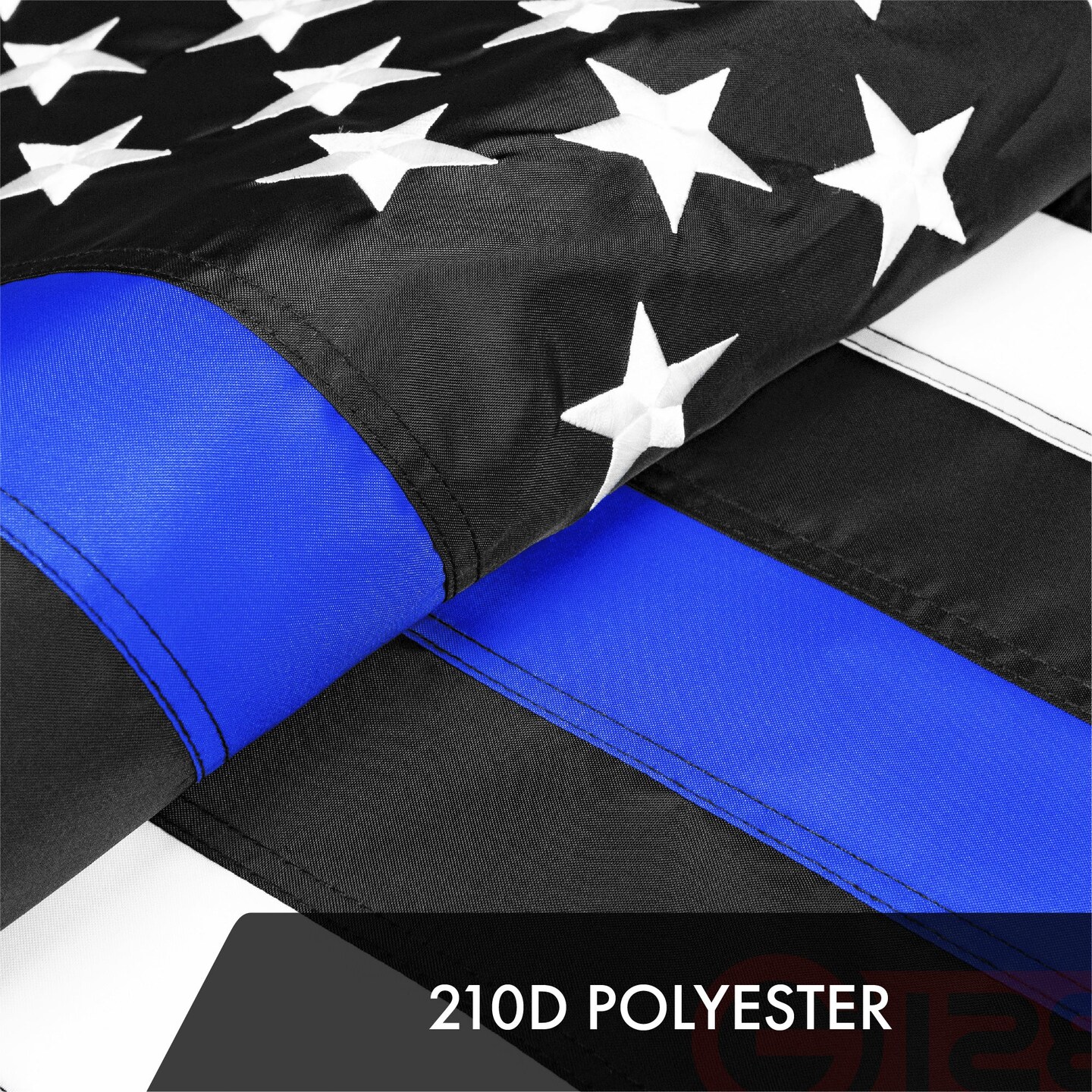 G128 3 Pack: Thin Blue Line Flag | 1x1.5 Ft | ToughWeave Series Embroidered 300D Polyester | Duty and Honor Flag, Embroidered Design, Indoor/Outdoor, Brass Grommets