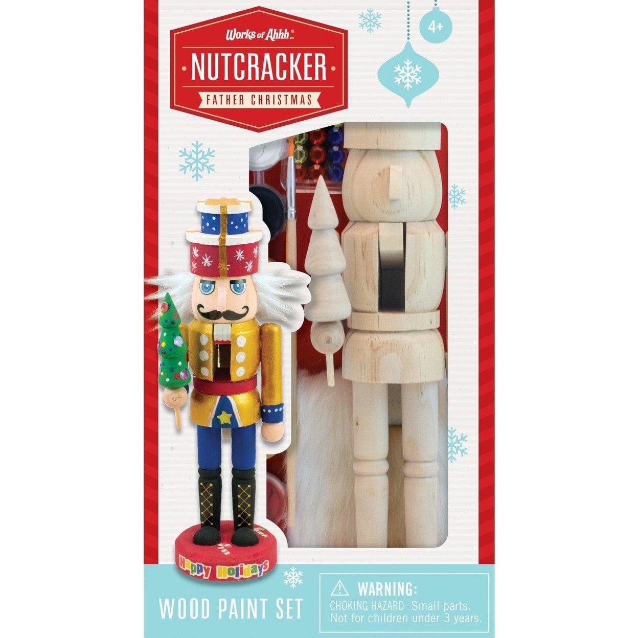 Nutcracker Father Christmas Wood Craft Paint Set 9 Inch Art Kit With Gems