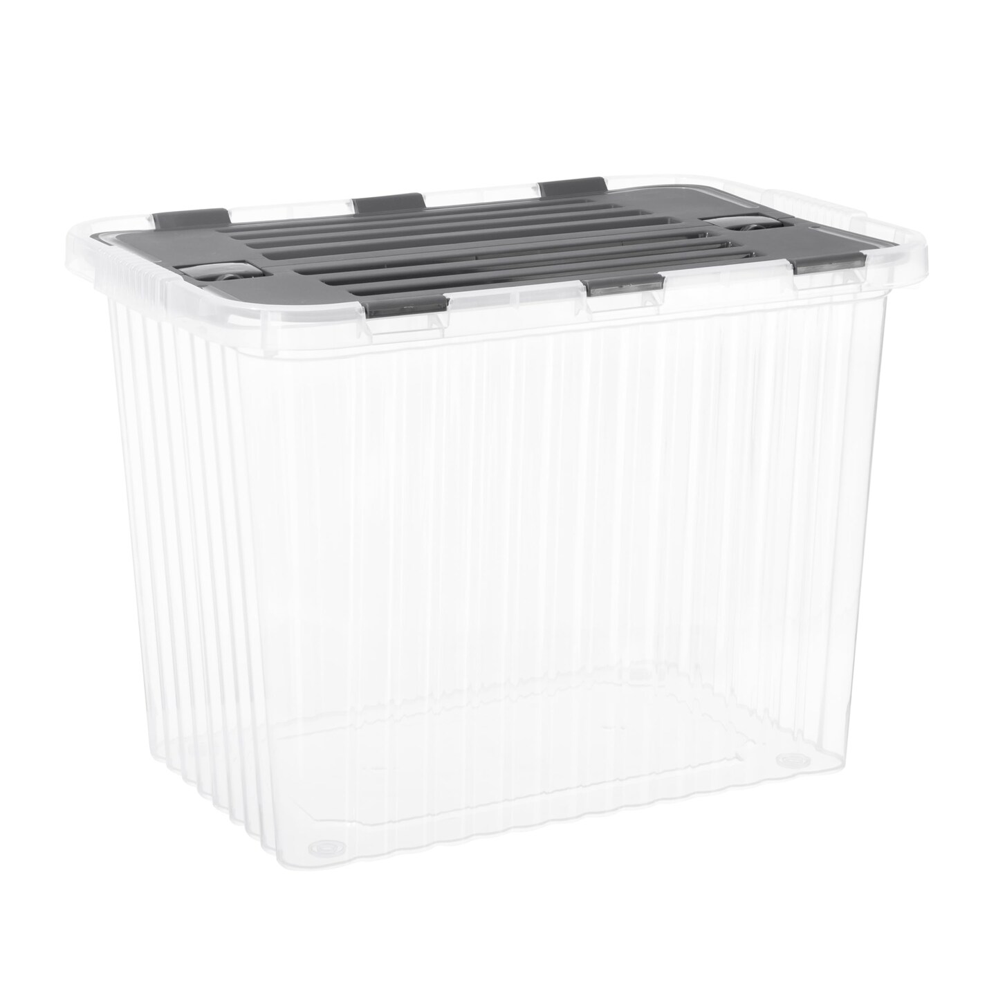 Superio Storage Box with Hinged Lids, Plastic Container Bins for Organizing with Attached Lid, Stackable Crates, BPA Free, Organizers for Home, Office, Dorm