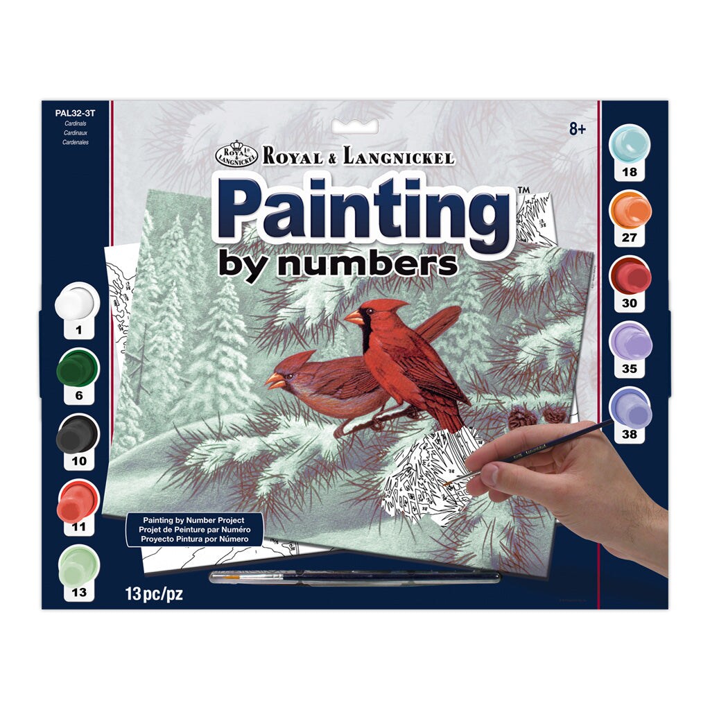 PAL32 | Painting by numbers™ 13pc 11.25" x 13.375" Cardinals Painting Project