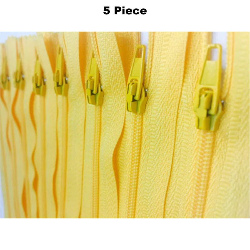 Yellow Generic Nylon Zippers #3 Coil Closed Bottom