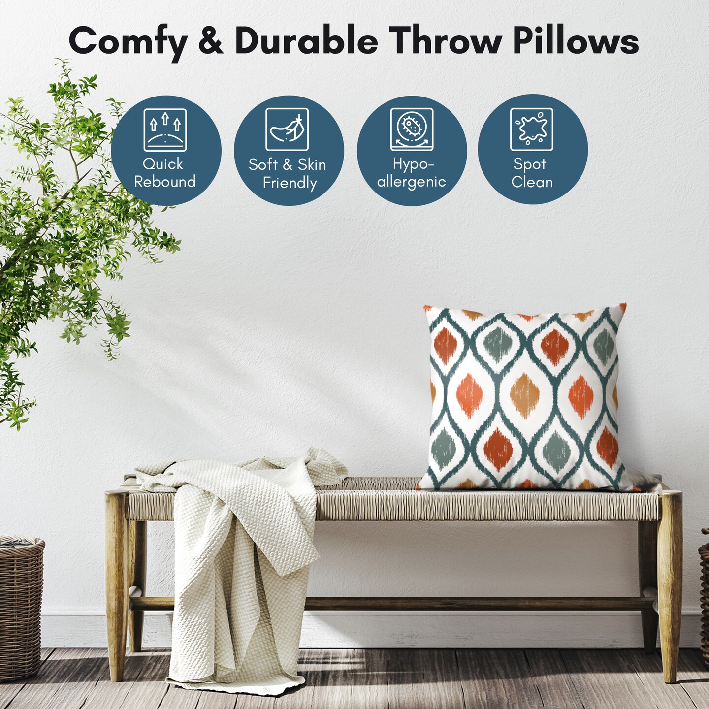Americanflat Diamond Pattern Design Throw Pillow with Premium Polyester