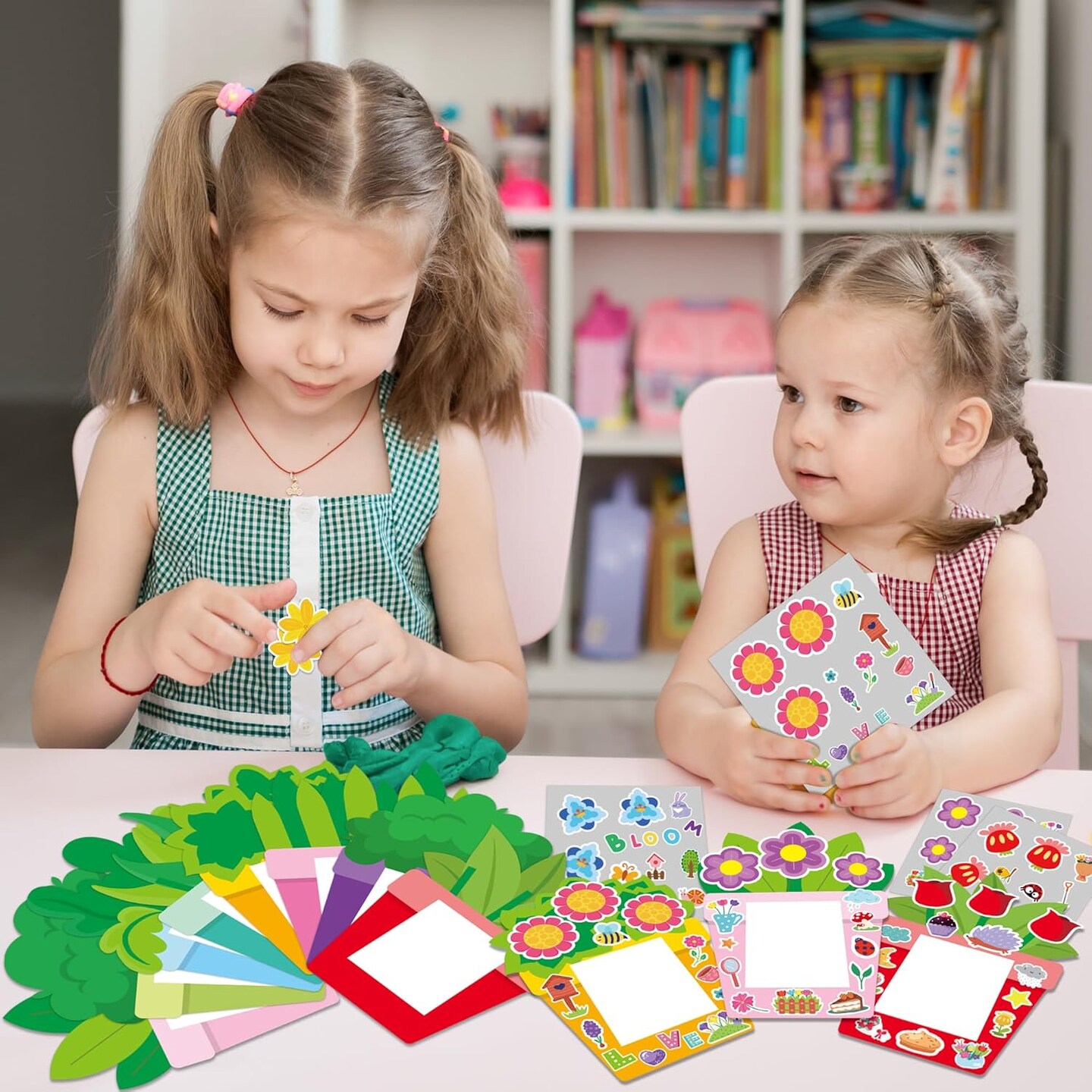 96Pcs DIY Mother&#x27;s Day Craft Kits for Kids, Make Your Own Spring Picture Frames with Stickers Flowers Paper, Spring Seasonal Gifts Craft Decor, Classroom Activities Supplies