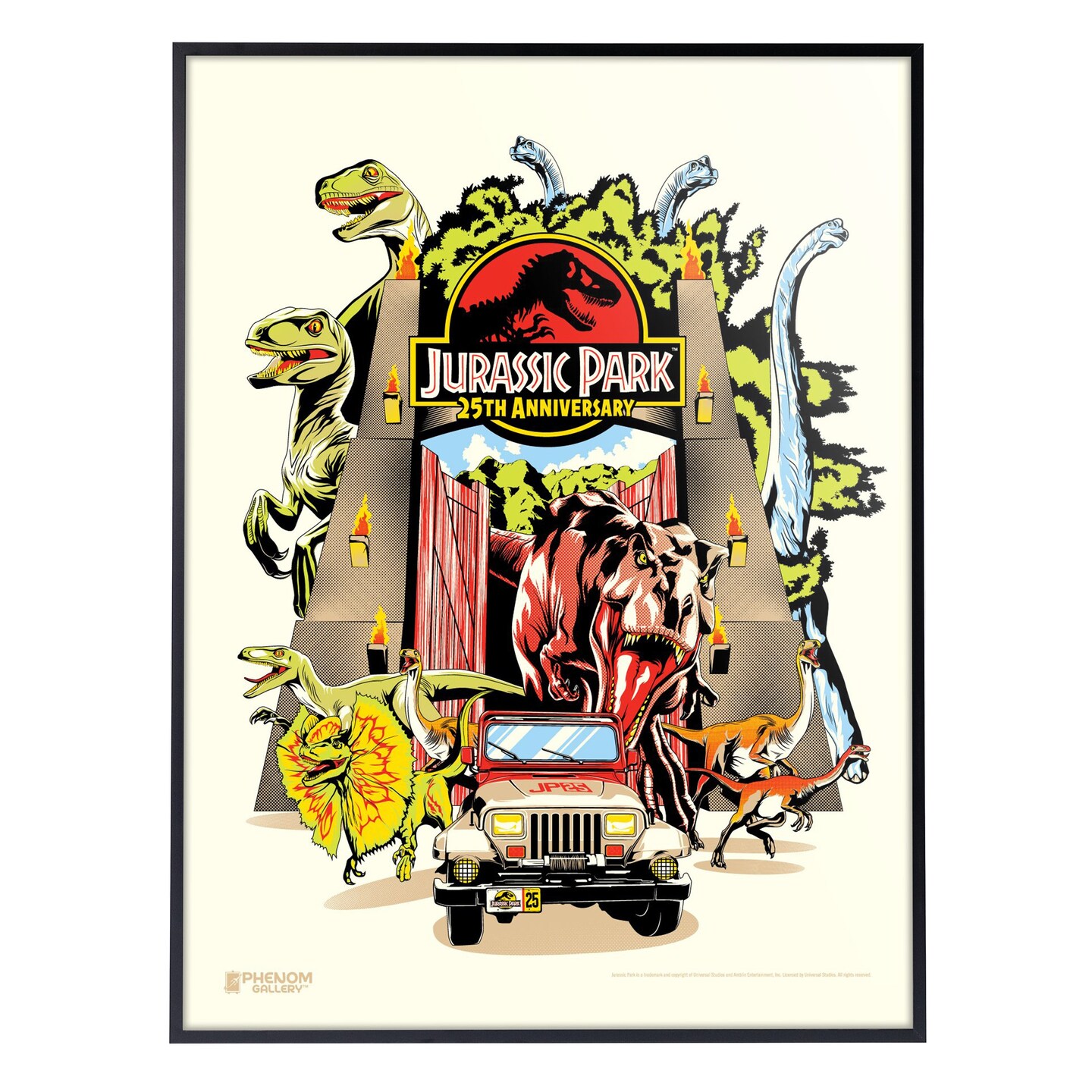 Phenom Gallery Jurassic Park 25th Anniversary Limited Edition Deluxe Framed Serigraph Print
