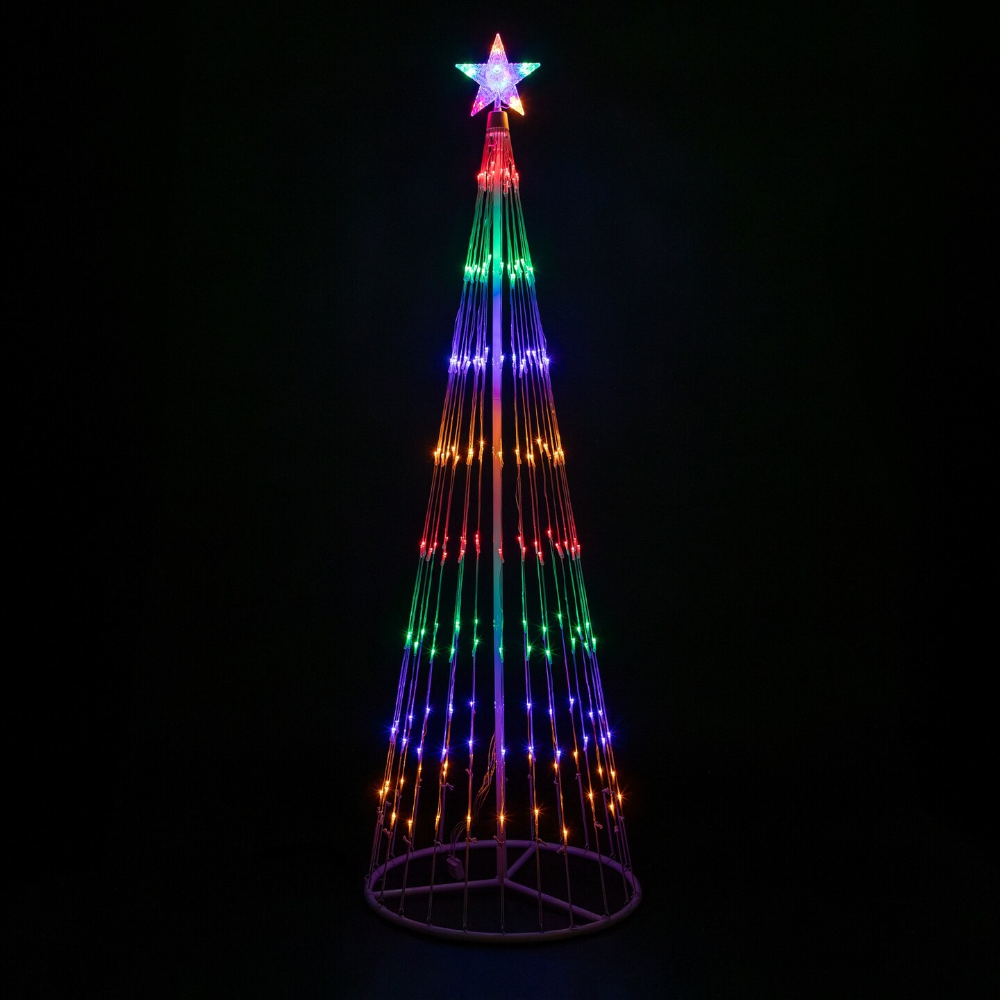 Northlight LED Lighted Multi-Function Outdoor Christmas Cone Tree - 6' - Multi-Color
