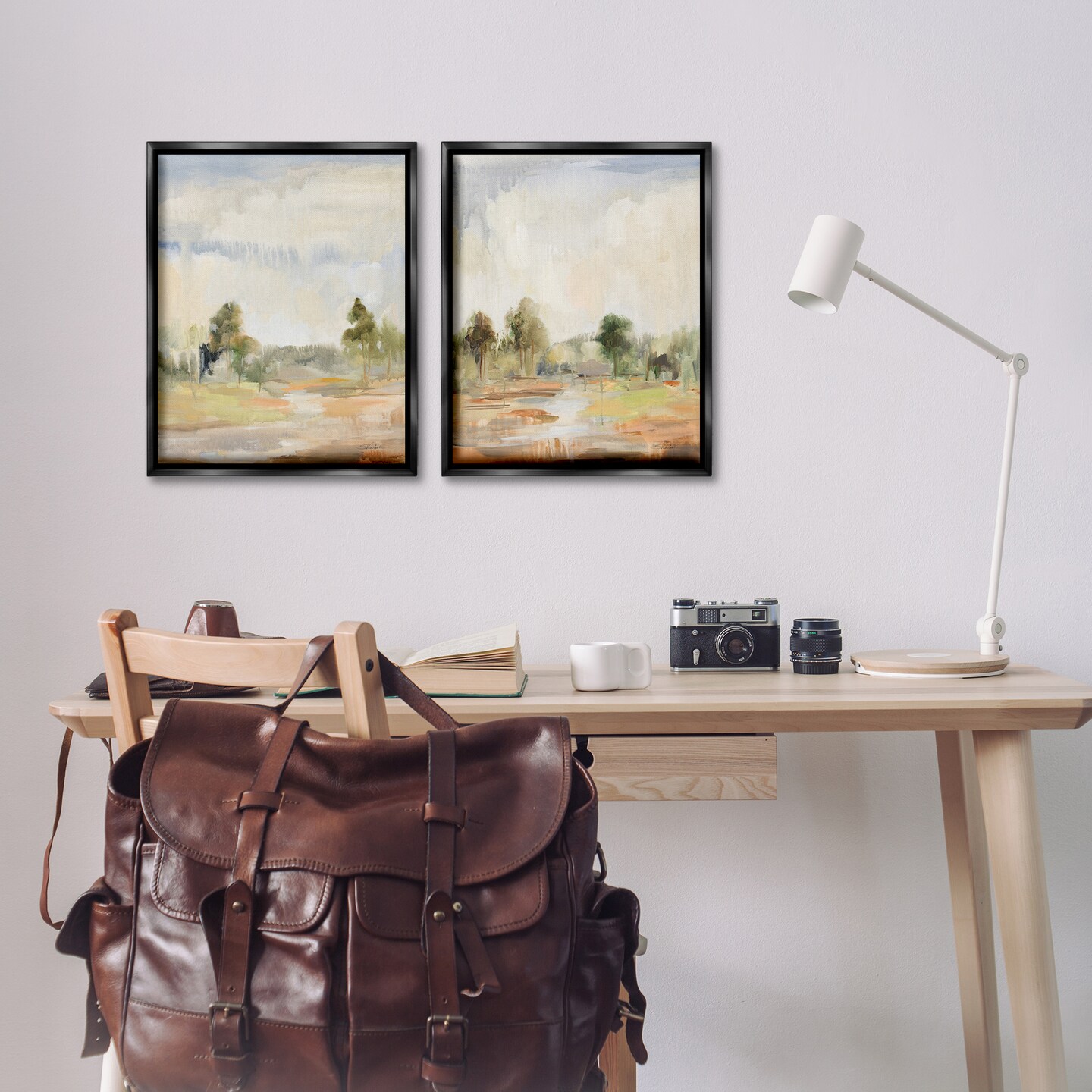 Stupell Industries Summer Rainstorm in the Woods 2 pc Framed Floater Canvas Wall Art Set Design by Silvia Vassileva