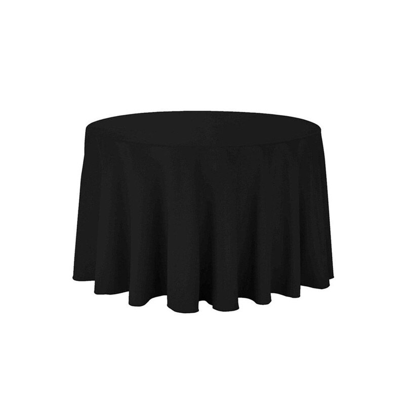 108&#x22; Round Polyester Seamless Tablecloth