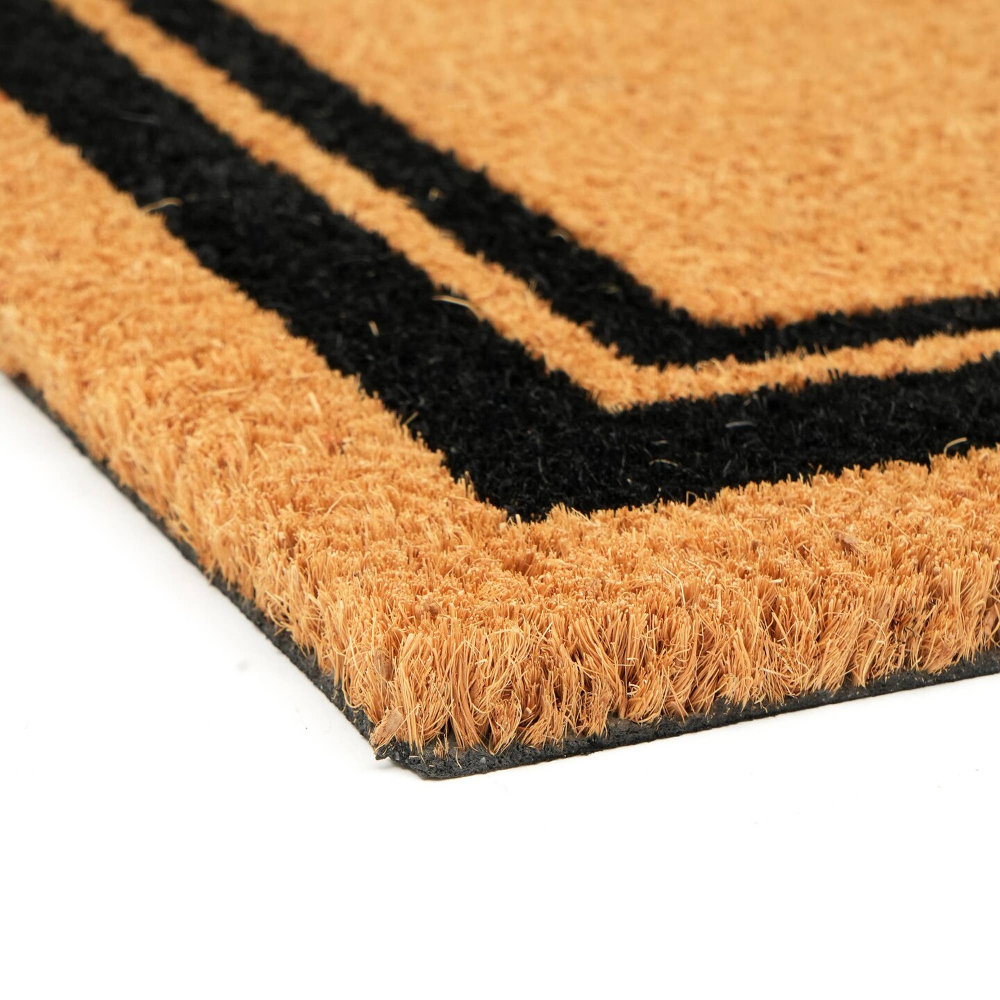 Natural Coir Door Mat with Non-Slip Backing, Indoor Outdoor Entry Doormat