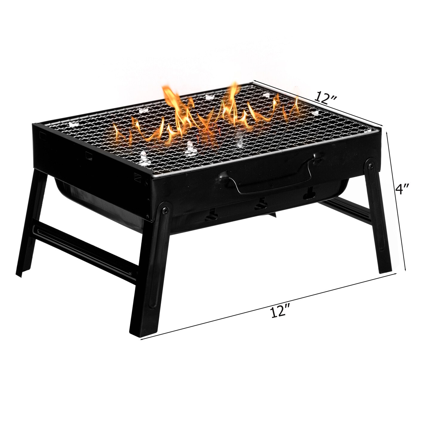 Gardenised Portable Charcoal Grill Foldable Stainless Steel BBQ for Camping Backyard Tailgating Hiking Picnic Travel Beach Parties Garden Gatherings Poolside Cooking Skewers &#x26; Outdoor Barbecues