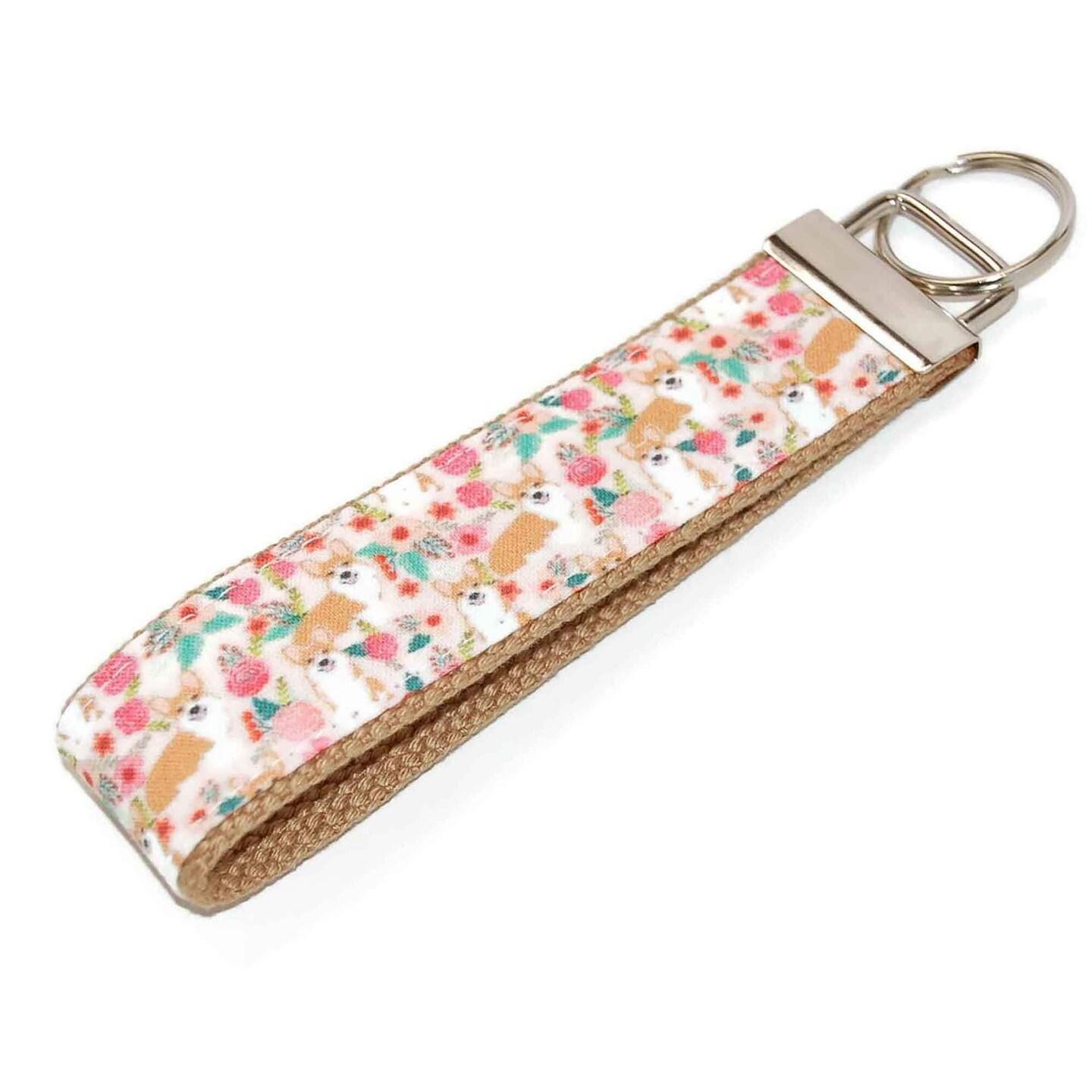 Corgi Keychain Flowers and Corgis Key Fob Wristlet Dog Lover Gift  MakerPlace by Michaels