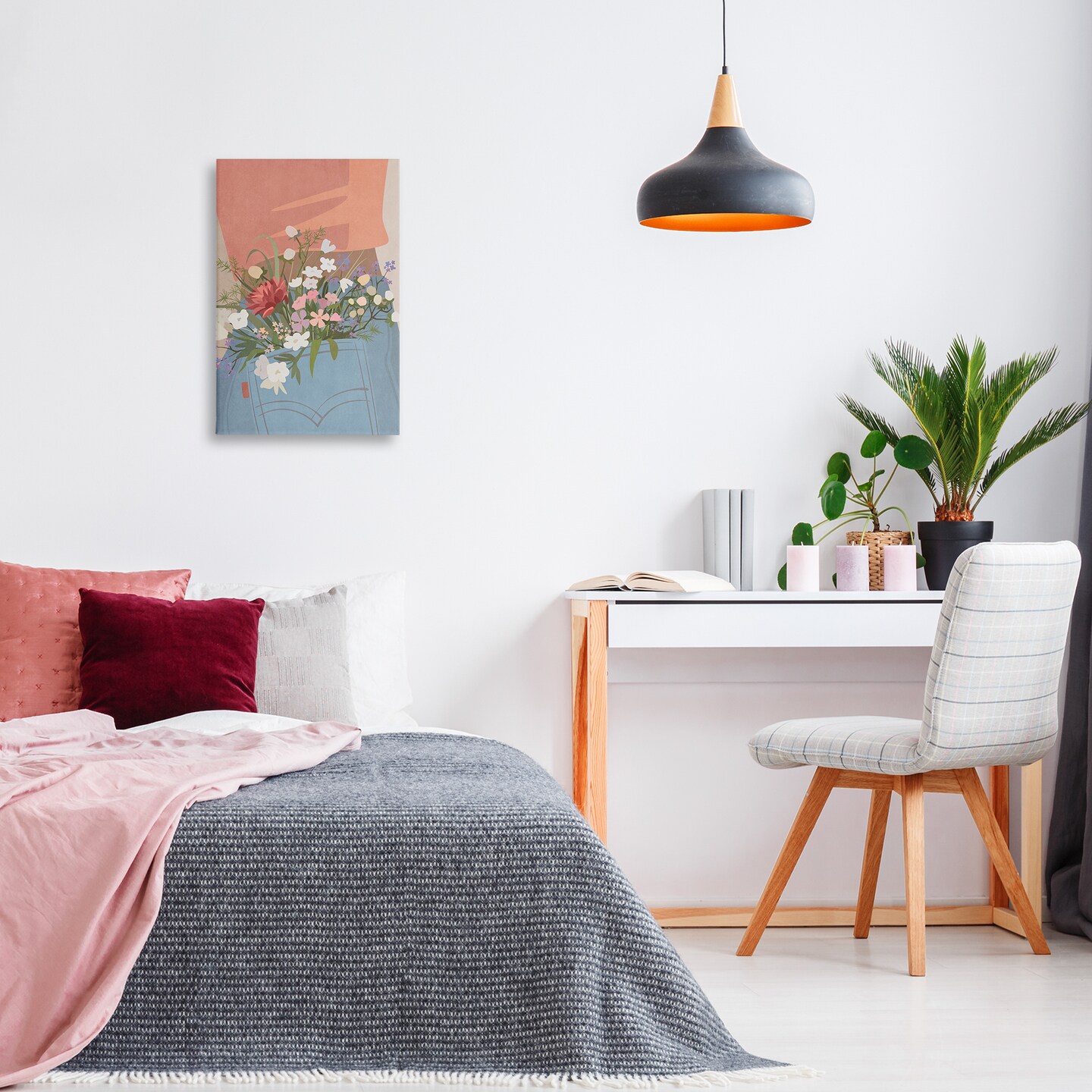 Stupell Industries Flowers in Jeans Pocket Canvas Wall Art Design by Nataly White