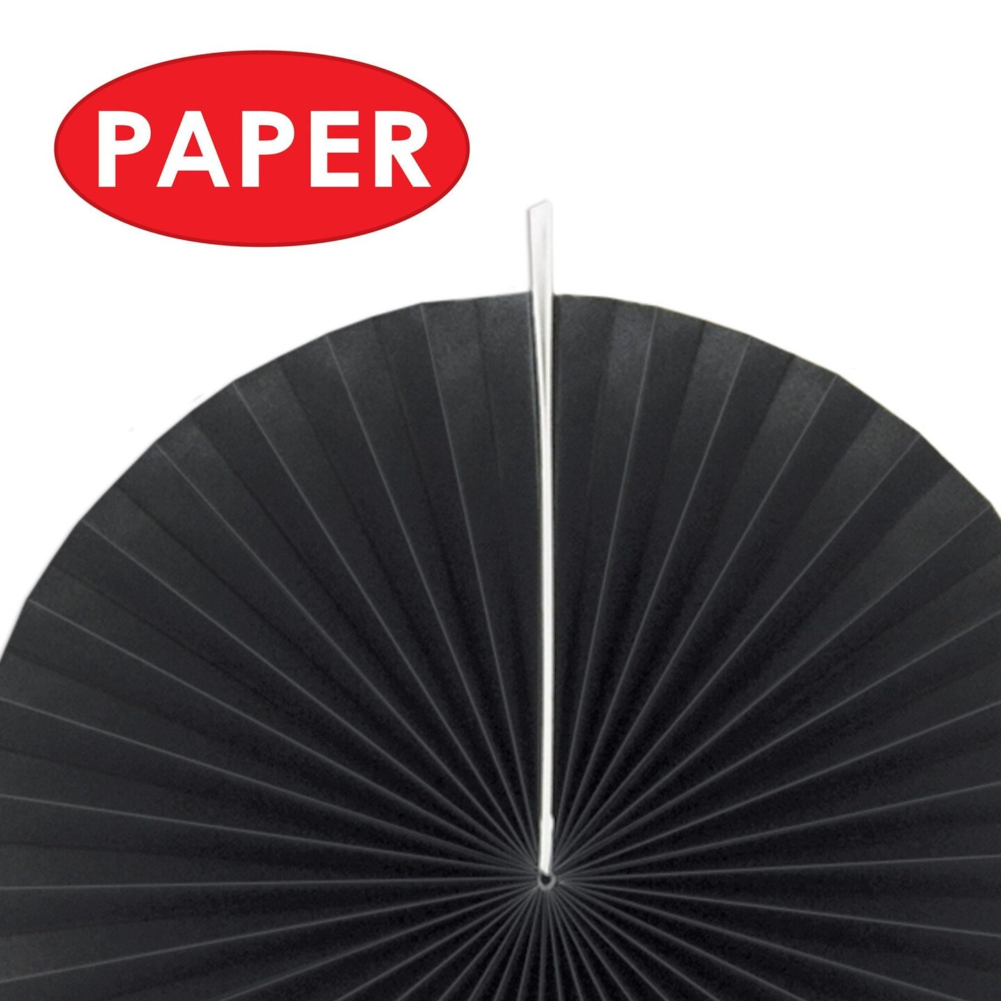 60 Piece Beistle New Year&#x27;s Eve Paper/Foil Decorative Fans - Asst black/gold