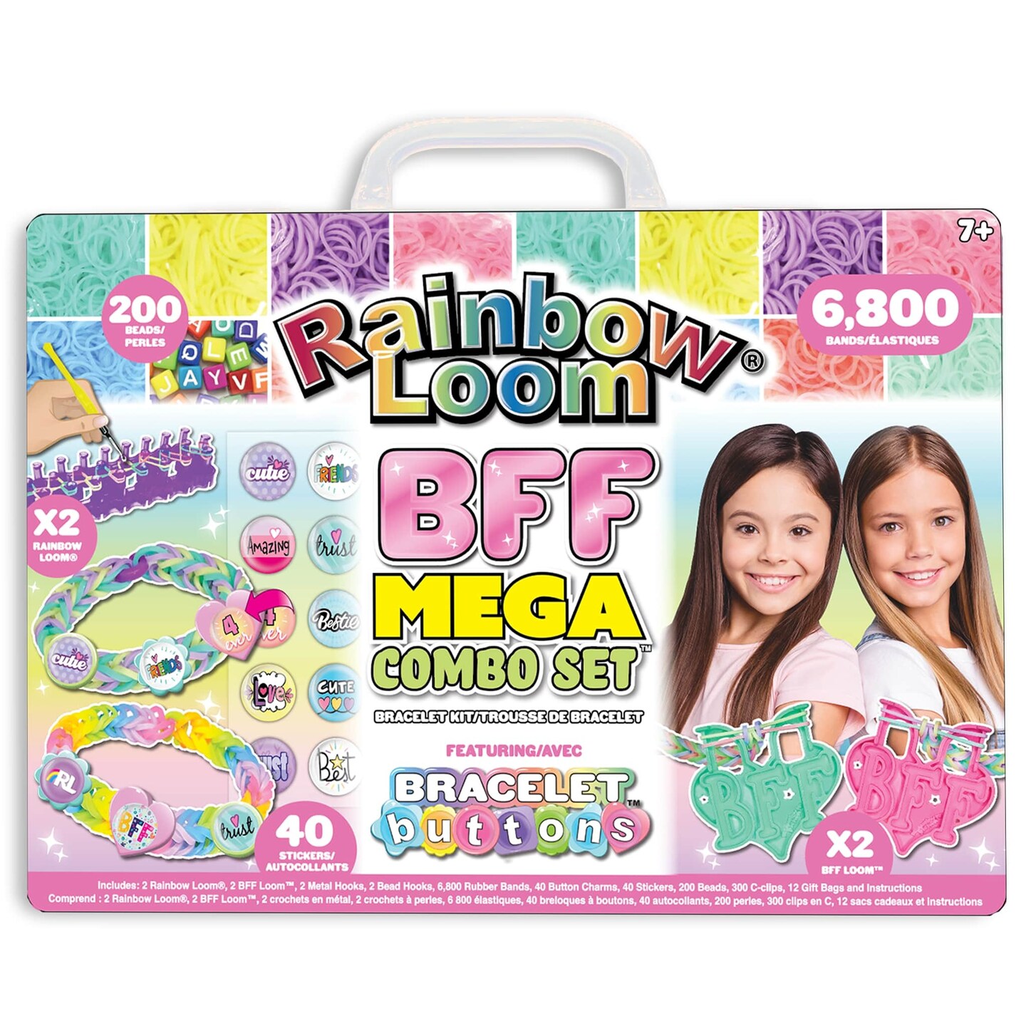 Rainbow Loom BFF Mega Button Set, Bracelet Making Kit using Bracelet Buttons, Children Ages 7 and Up