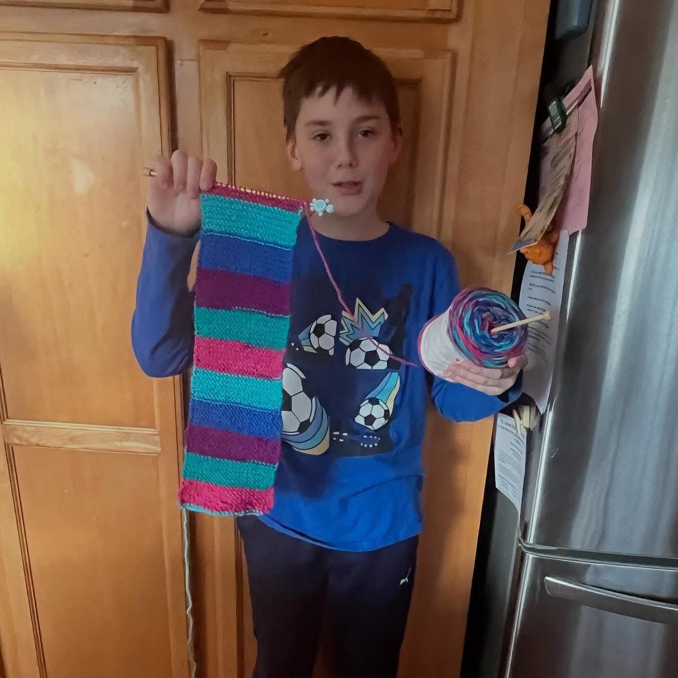 Learn to Knit Scarf Kit with Yarn, Needles & Step-by-Step Video Tutorials (Tie Dye)