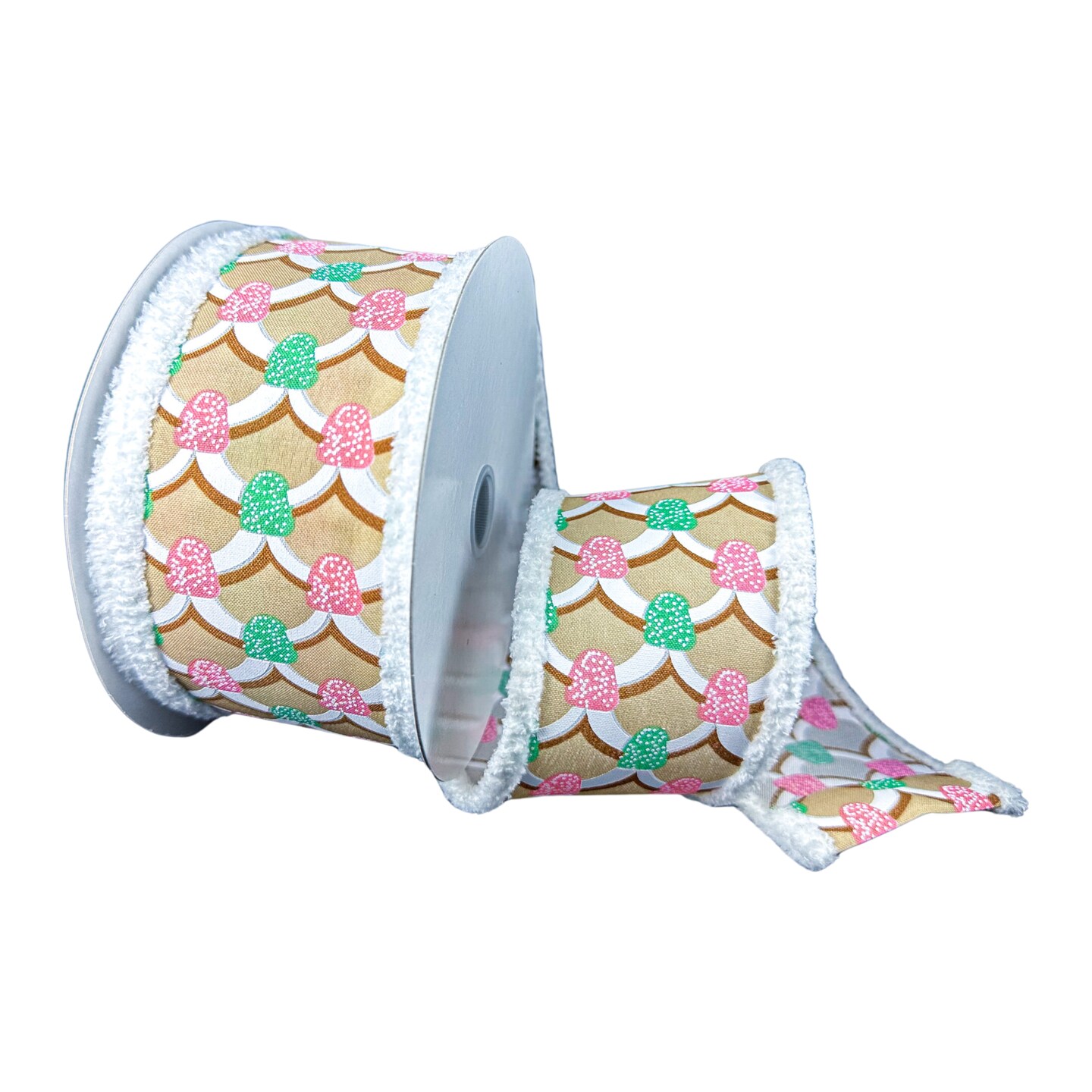 2.5&#x22; Gumdrop Gingerbread Roof Drift Ribbon: Pastel (10 Yards)