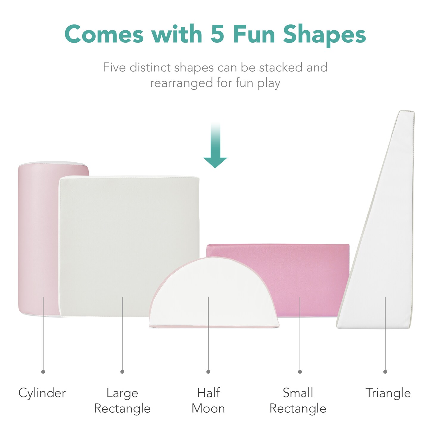 Best Choice Products 5-Piece Kids Climb & Crawl Soft Foam Block Playset Structures for Child Development