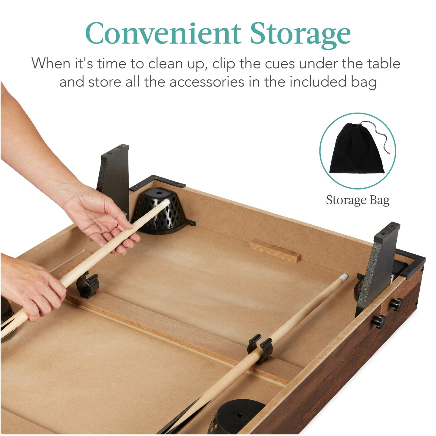 Best Choice Products 40in Tabletop Billiard Table, Pool Game Table w/ 2 Cue Sticks, Ball Set, Storage Bag