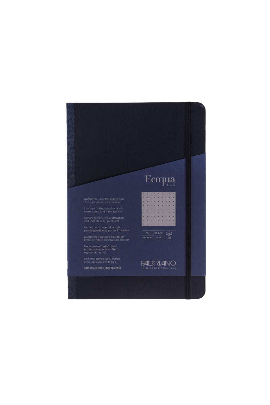 Fabriano Ecoqua Plus Sewn-Bound 100% Italian made Notebook Notebook, 5.8" x 8.3", A5
