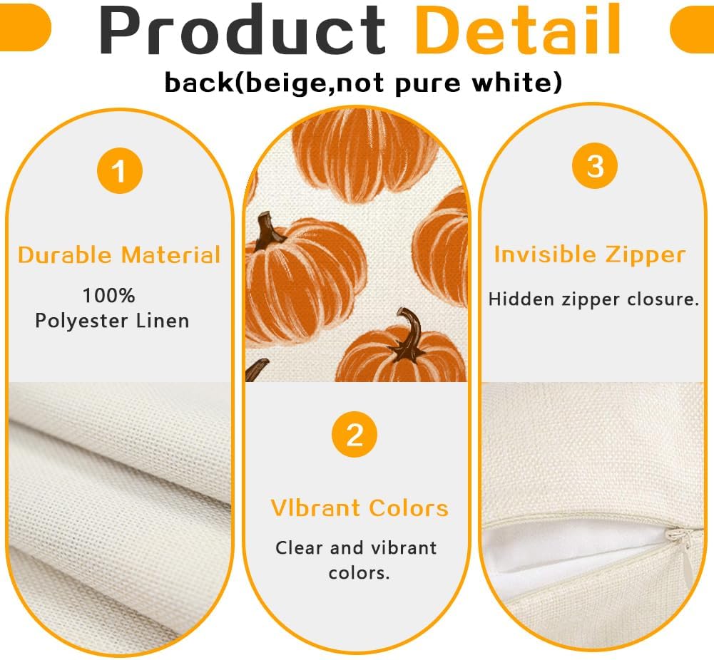 Set of 2 - Fall Pillow Covers 20x20 Inch (20&#x22; x 20&#x22;