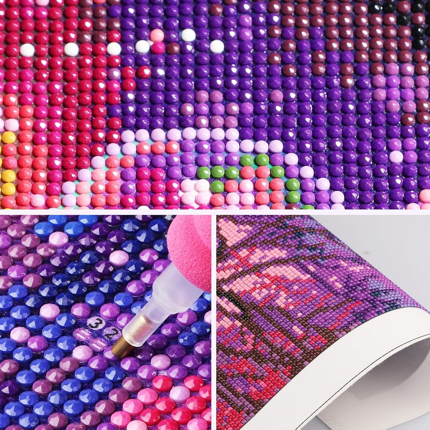 Witch Diamond Painting Kits for Adults, Retro Halloween Diamond Art Kit Beginners DIY 5D Full Drill Round Retro Witch Diamond Painting Gem Art for Home Wall Decor Gift 12x16inch