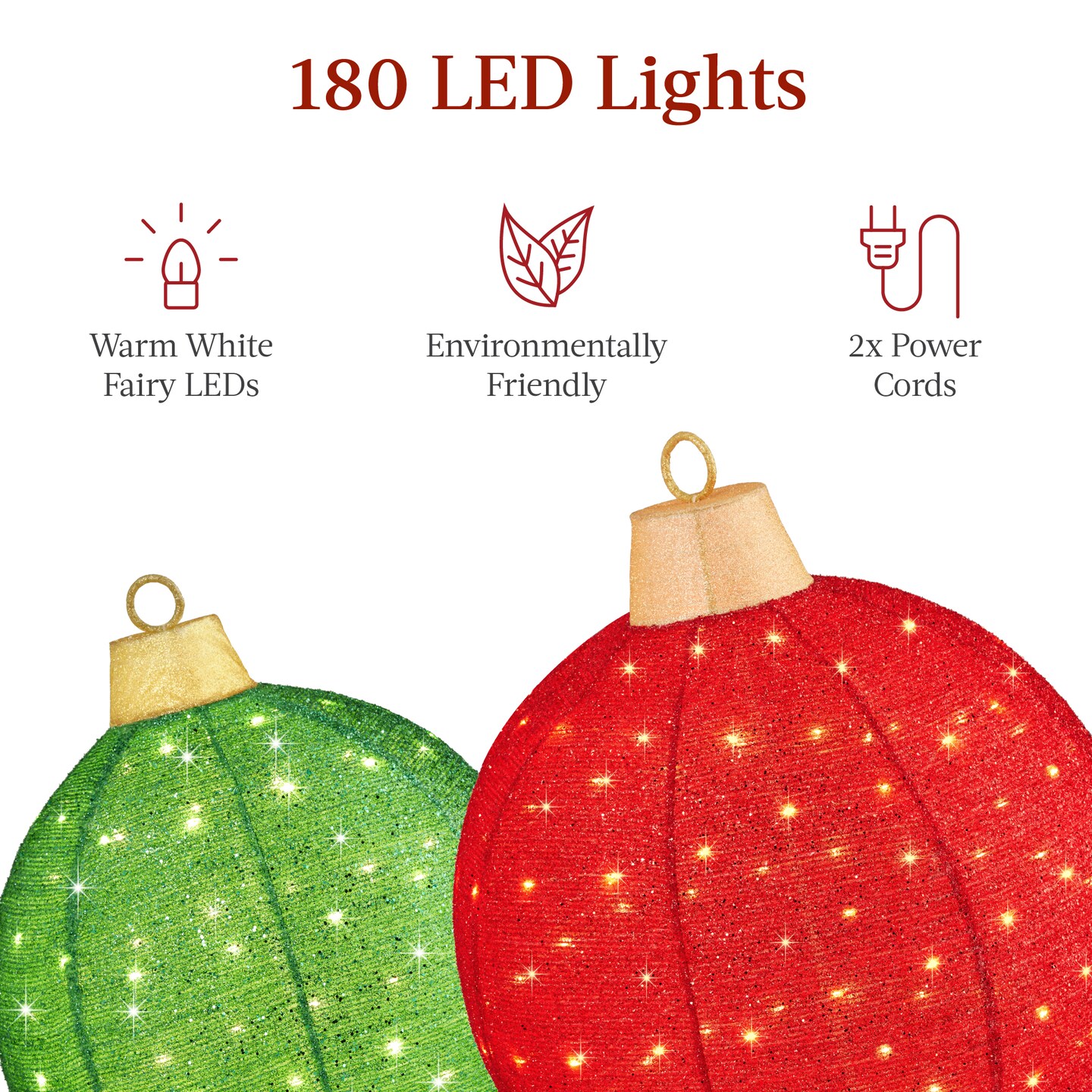 Best Choice Products 2pc Lighted Pop-Up Christmas Ornaments Outdoor Holiday Decoration w/ 180 LED Lights