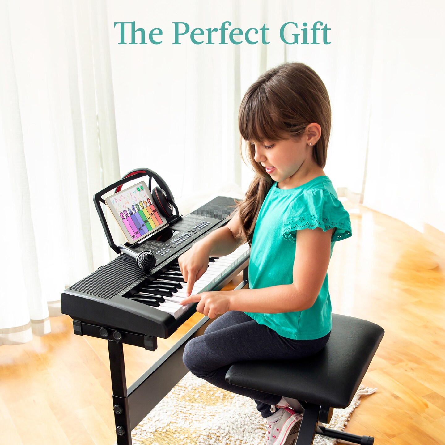 Best Choice Products 61-Key Beginners Electronic Keyboard Piano Set w/ LED, 3 Teaching Modes, H-Stand, Stool
