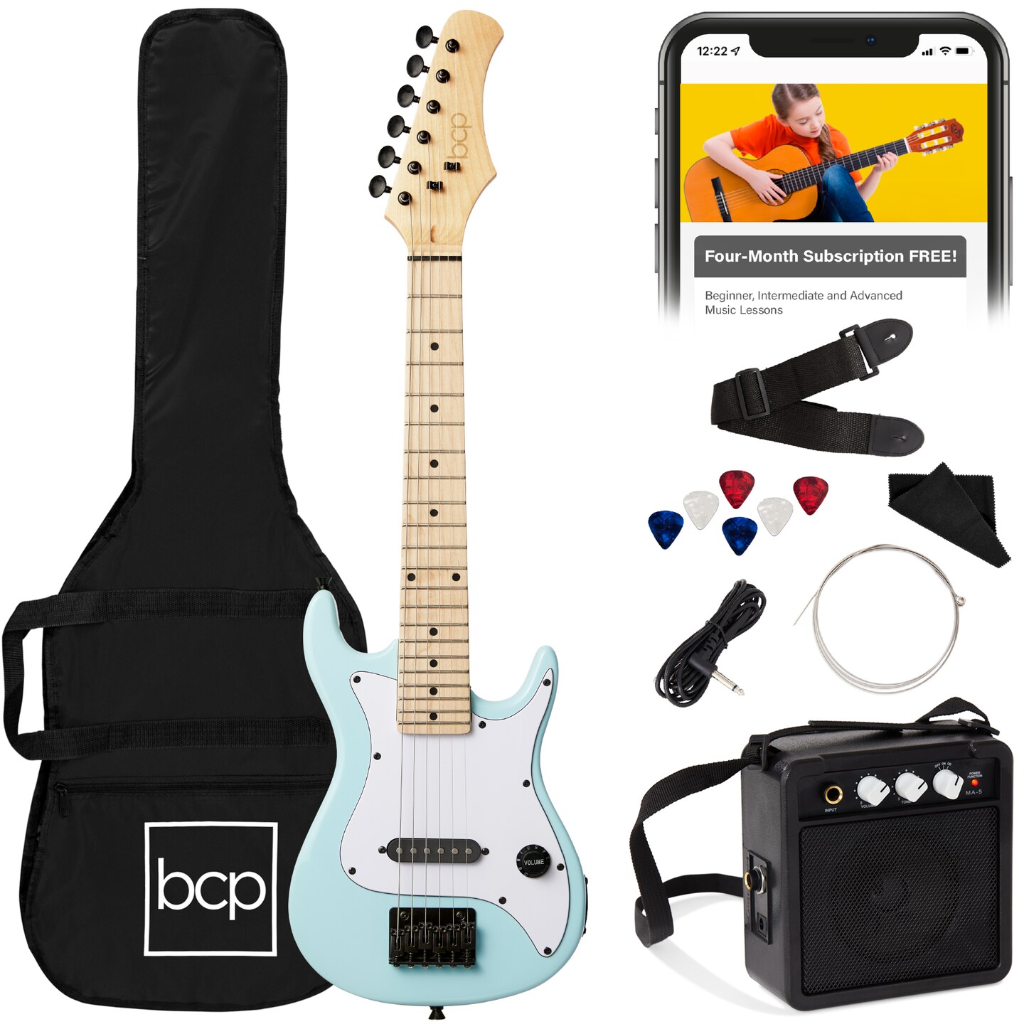 Best Choice Products 30in Kids Electric Guitar Beginner Starter Kit w/ 5W Amplifier, Strap, Case