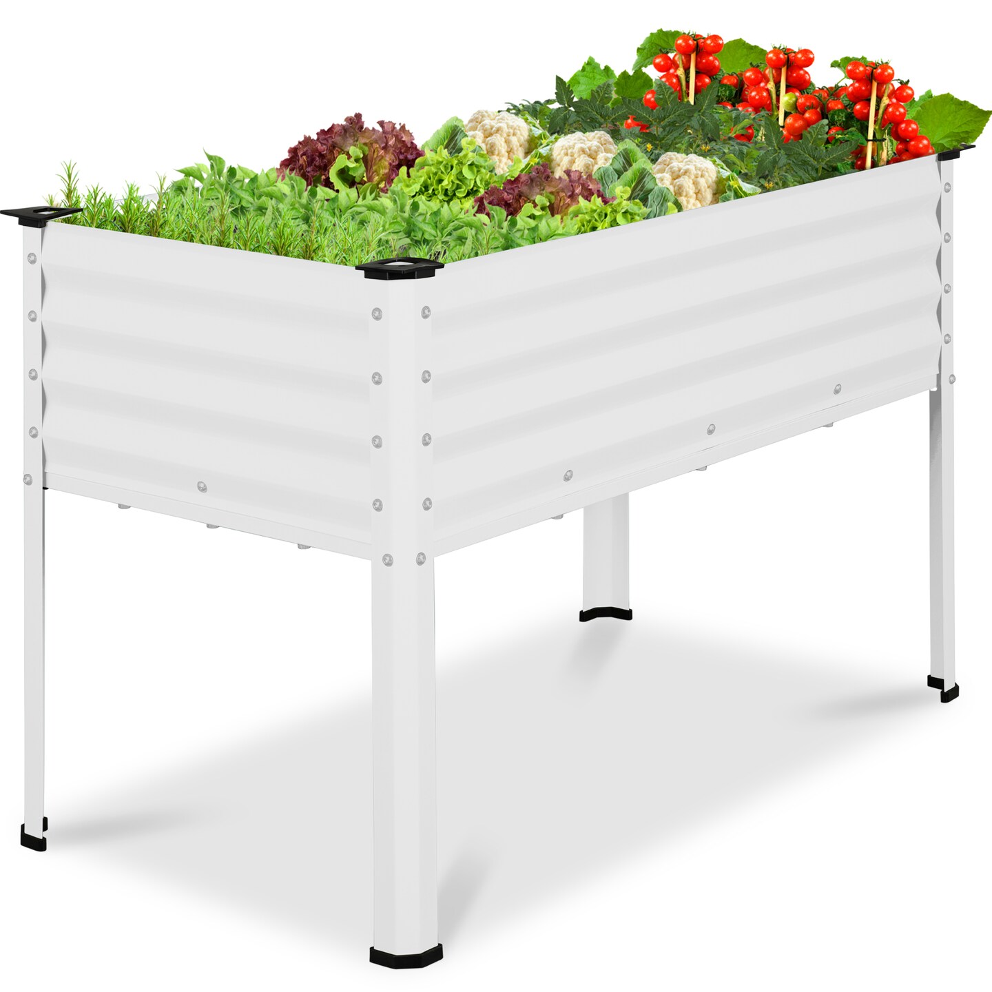Best Choice Products 48x24x30in Elevated Galvanized Metal Garden Bed w/ Corner Protectors